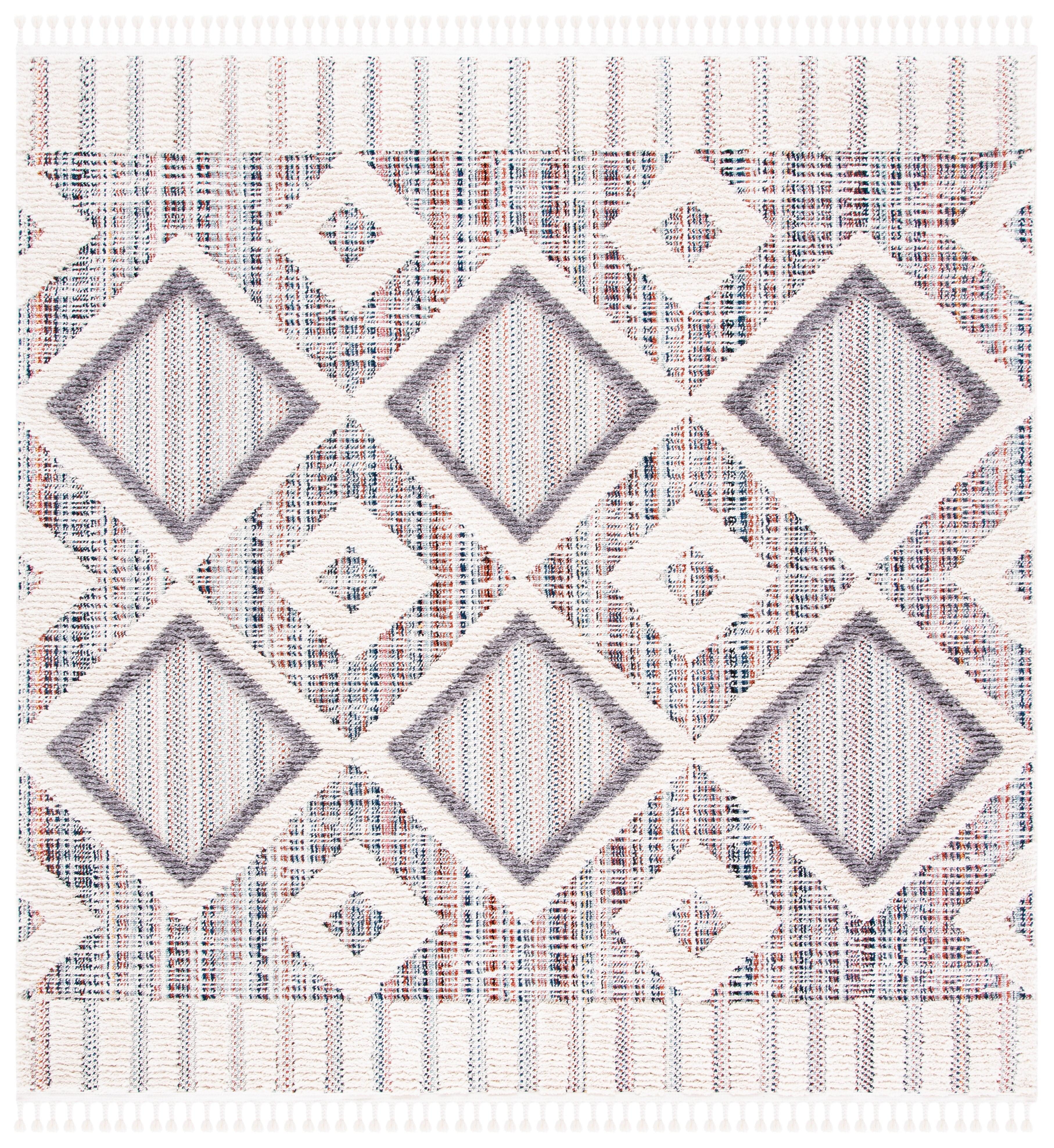 Marrakesh MRK523 Power Loomed Area Rug - Grey/Multi - 6'7"x6'7" - Safavieh.