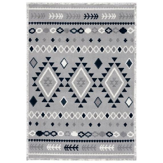 Marrakesh MRK606 Power Loomed Area Rug - Gray/Navy - 4'x6' - Safavieh.