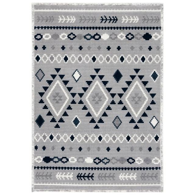 Marrakesh MRK606 Power Loomed Area Rug - Gray/Navy - 4'x6' - Safavieh.