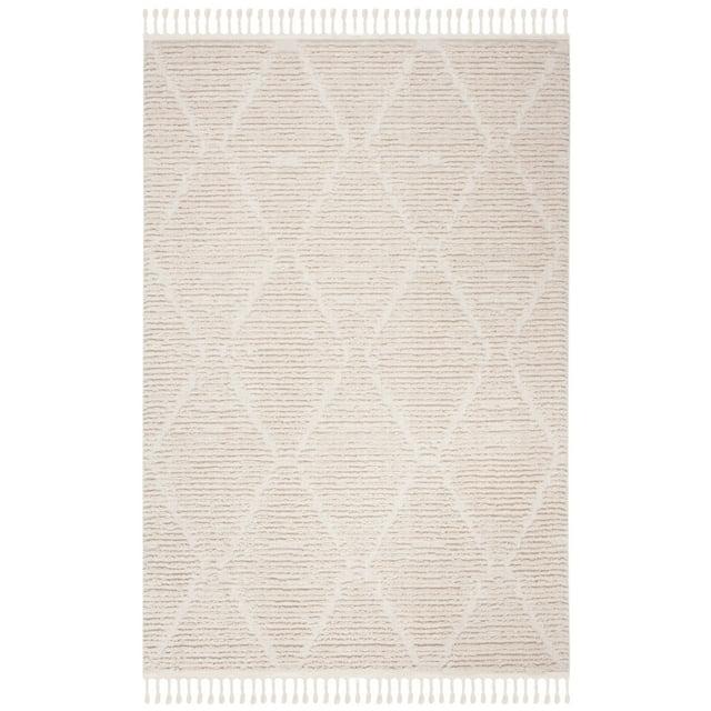 SAFAVIEH Marrakesh Naila Geometric Trellis Polyester Area Rug, Beige, 9' x 12'
