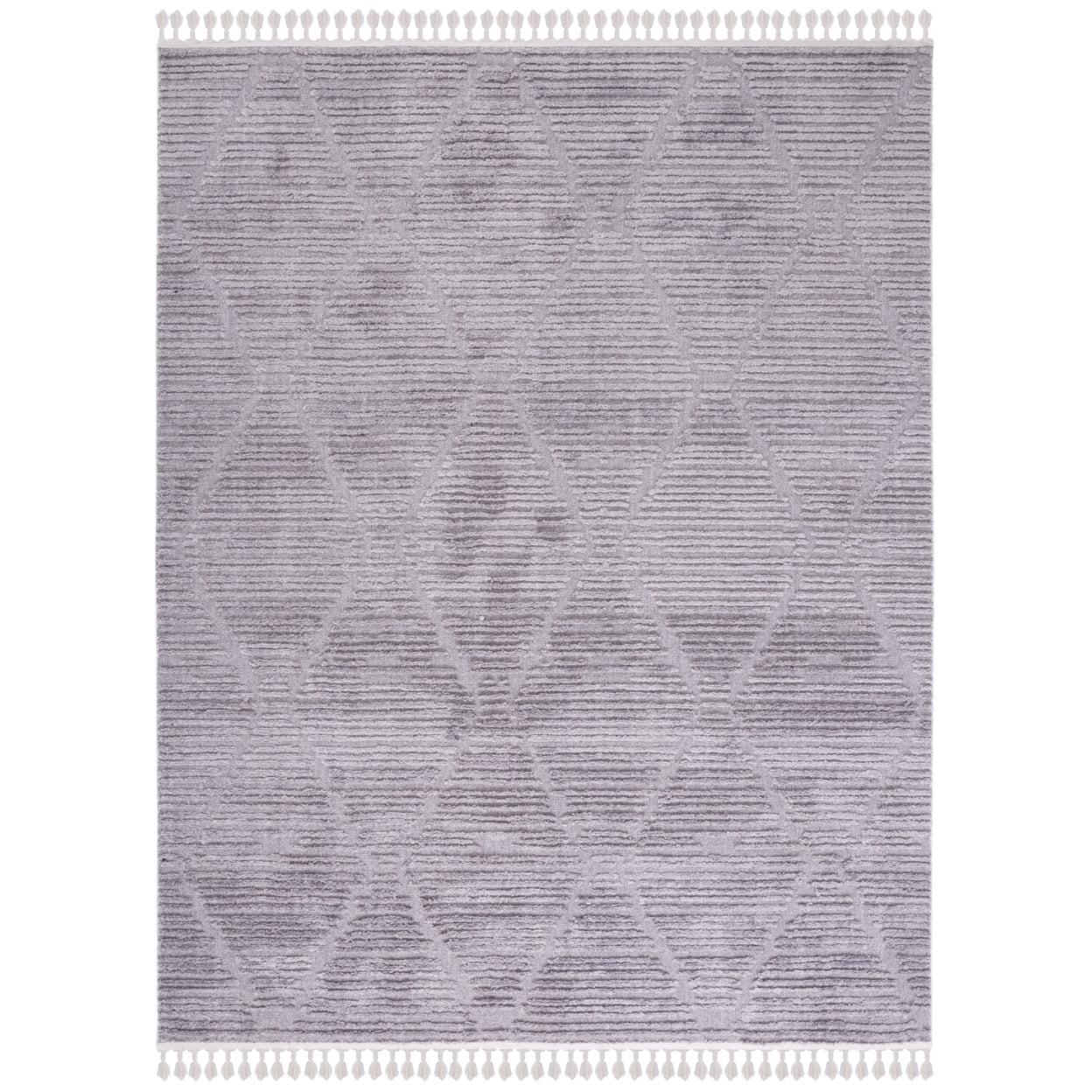 SAFAVIEH Marrakesh Naila Geometric Trellis Polyester Area Rug, Grey, 8' x 10'