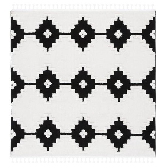 Marrakesh MRK532 Power Loomed Area Rug - Ivory/Anthracite - 6'7"x6'7" - Safavieh.