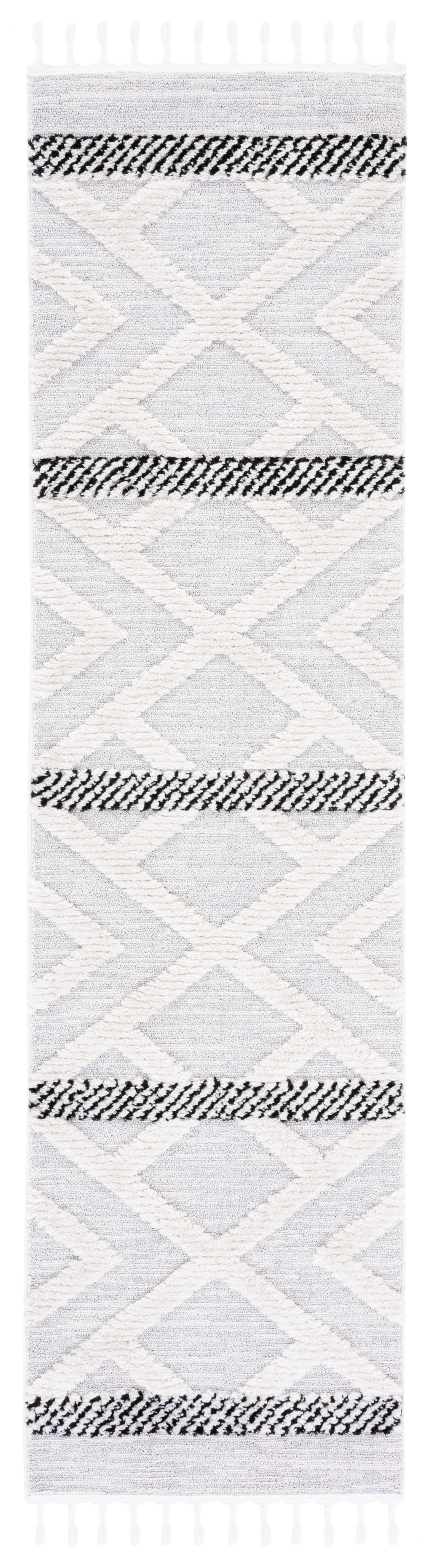 Marrakesh MRK564 Power Loomed Runner Rug - Grey/Ivory - 2'2"x8' - Safavieh.