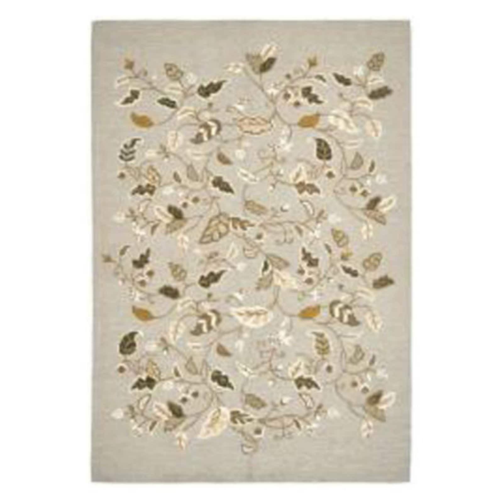 Autumn Martha Stewart Hand Tufted Wool/Viscose Floral Rug in Gray