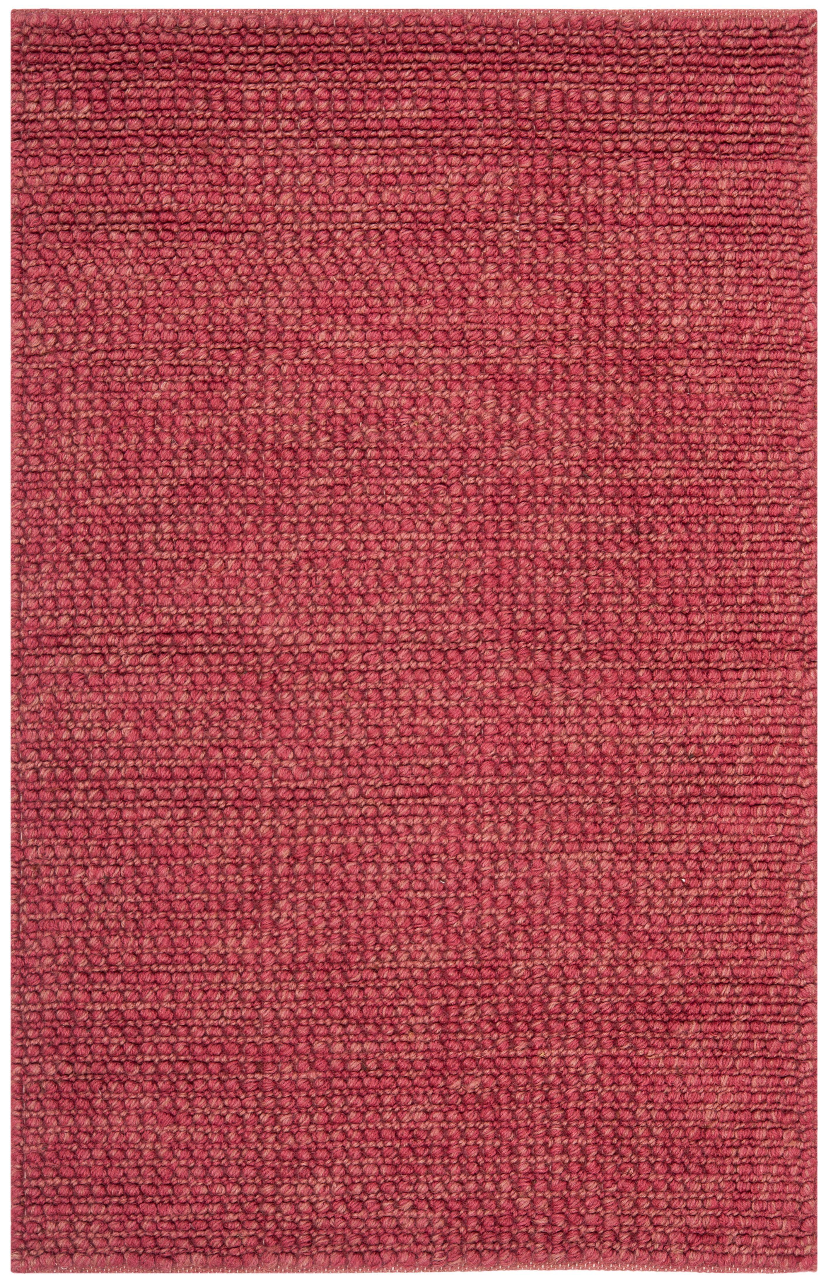 Handmade Red Braided Wool Area Rug, 2'6" x 3'10"