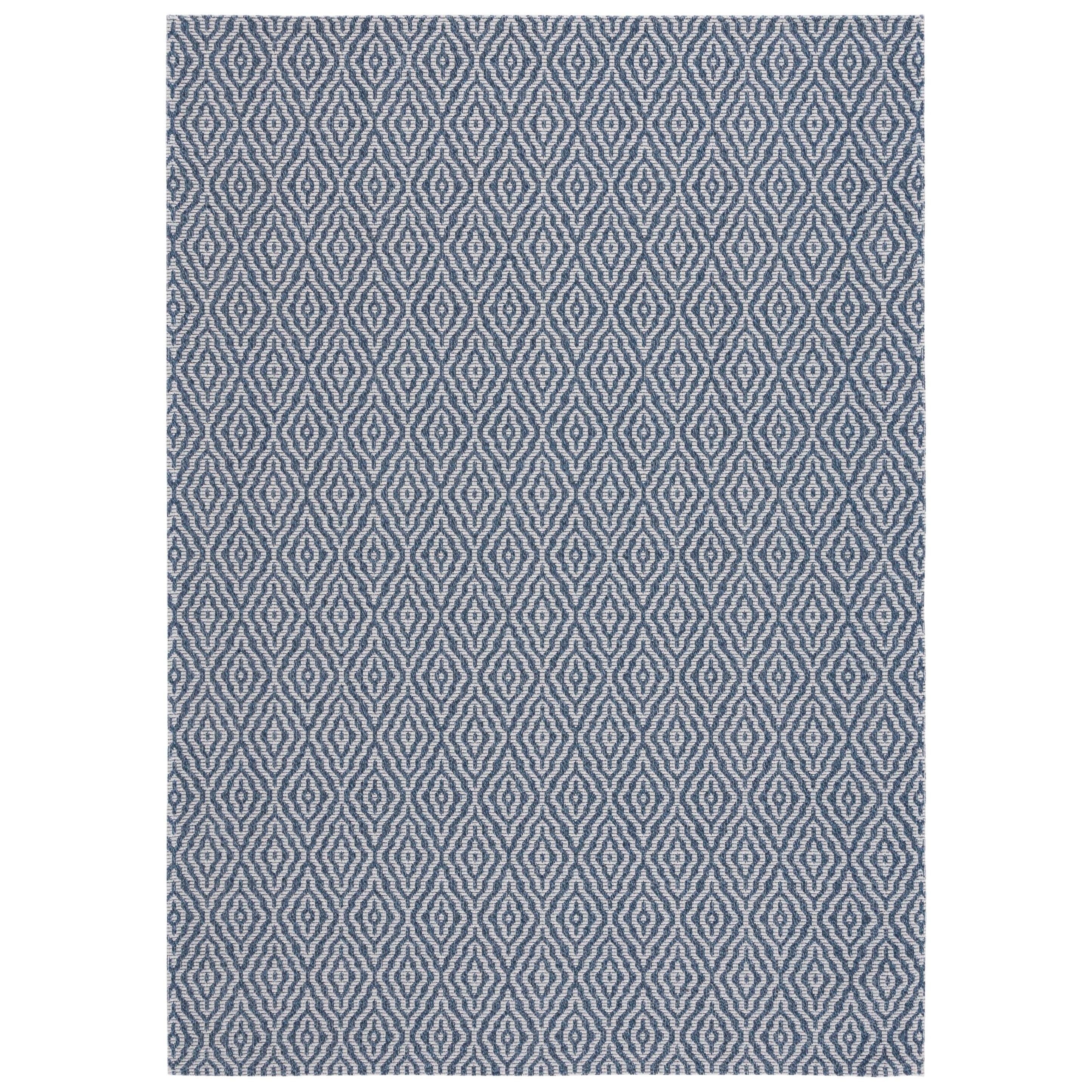 Navy and Light Grey Wool 8' x 10' Braided Rug