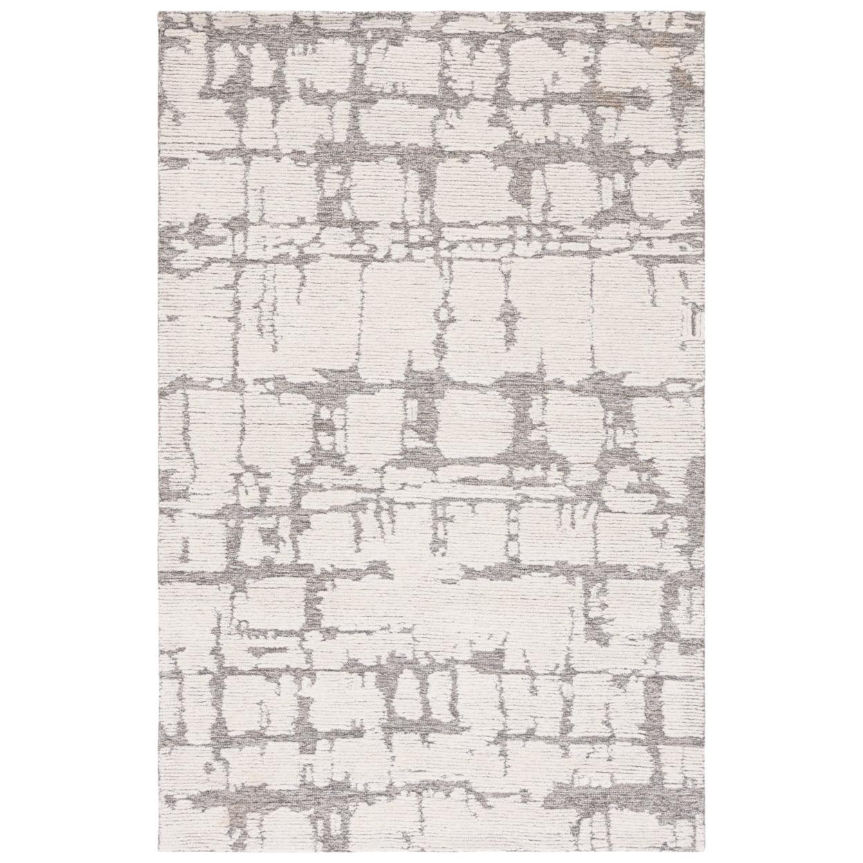 Martha Stewart Rugs Martha Stewart 4533 Hand Tufted Wool/Cotton Rug in Light Gray/Ivory