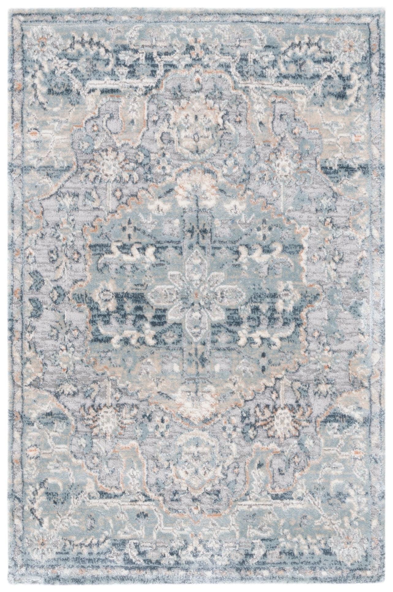 Elegant Gray Hand-Knotted Wool & Synthetic Area Rug