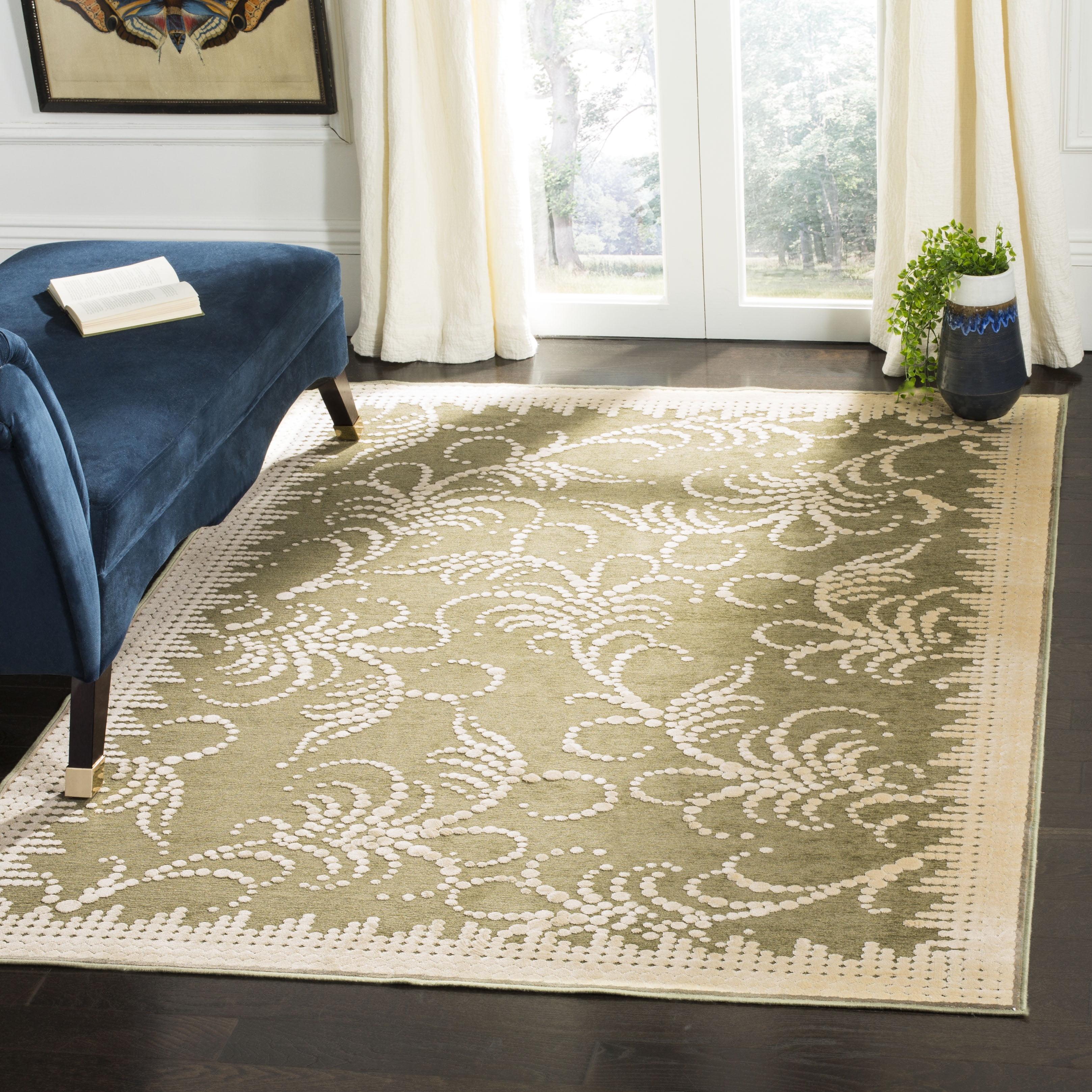 Martha Stewart Fountain Swirl Viscose Floral Rug