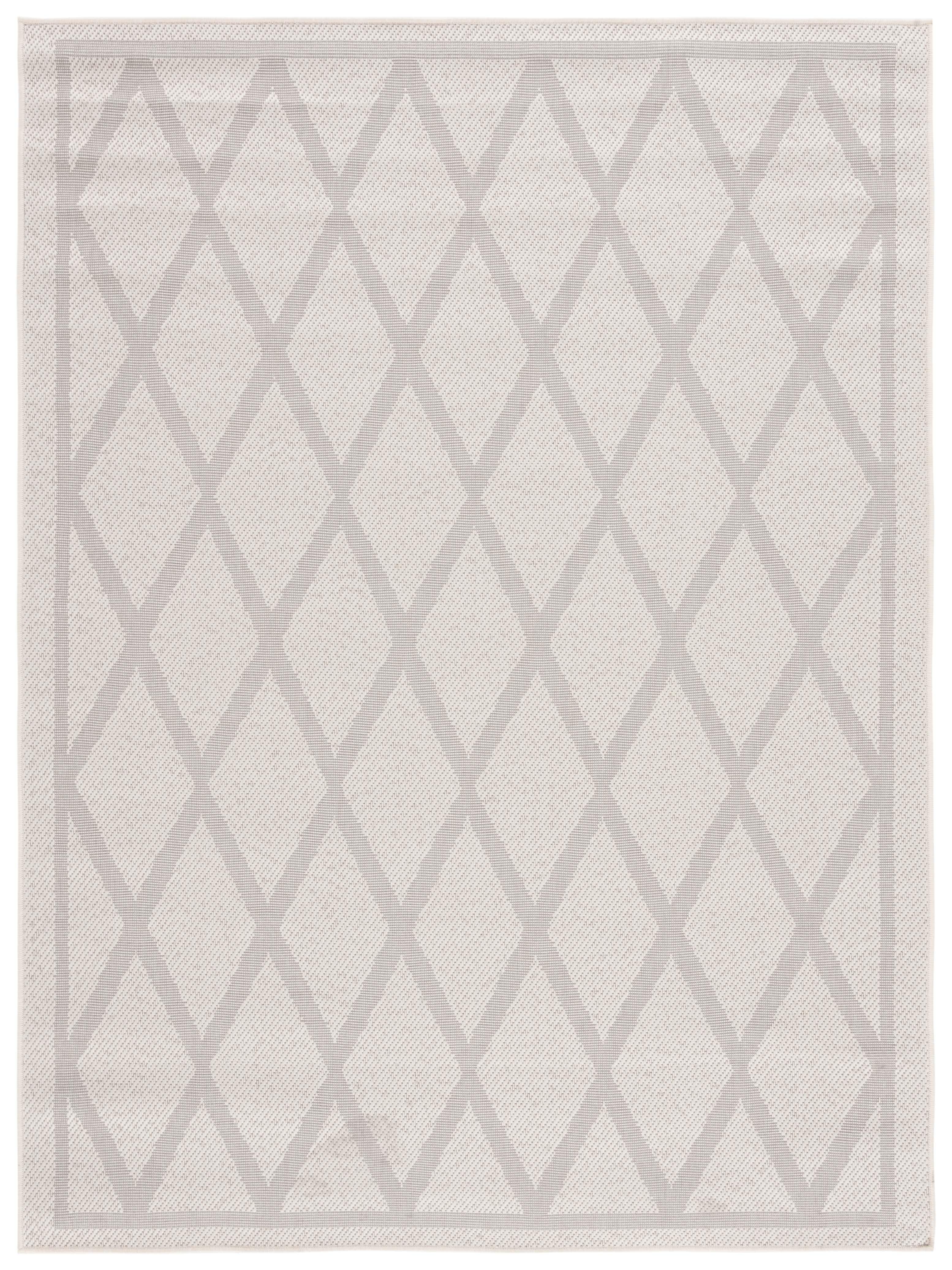 Gray Geometric Synthetic Washable Rectangular Area Rug 79" x 79"