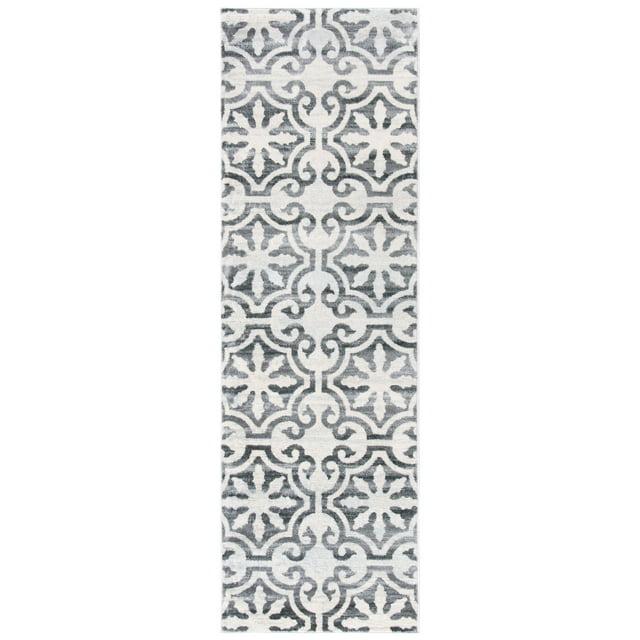 Martha Stewart Isabella - MSR0956 - Indoor Power Loomed Runners - Grey/Ivory - 2'2"x7'