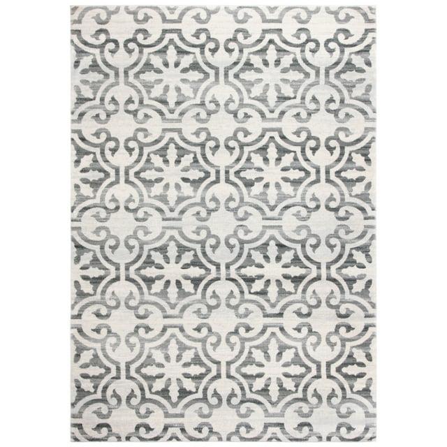 Isabella ISA956 Power Loomed Area Rug - Grey/Ivory - 4'x6' - Safavieh