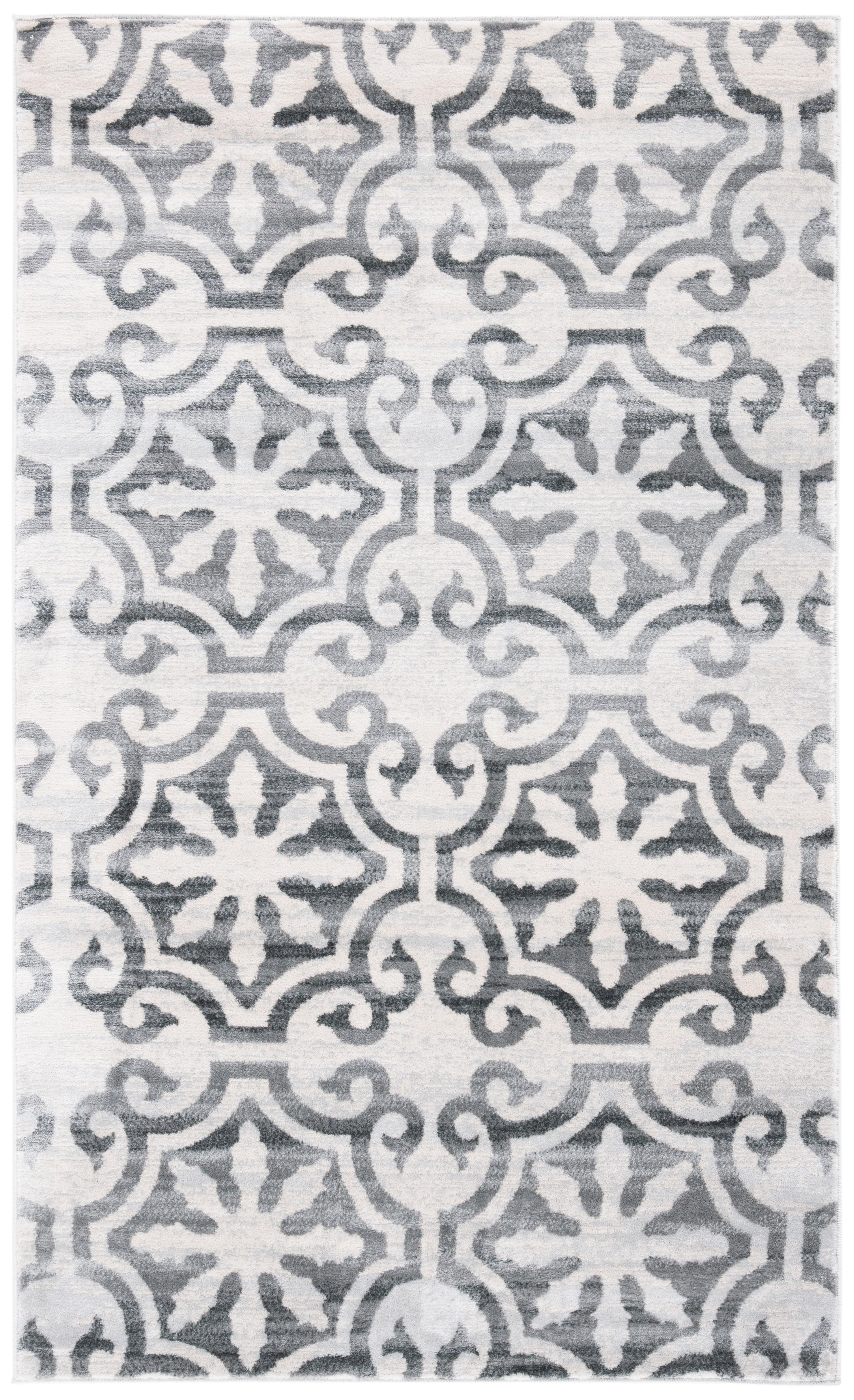Isabella ISA956 Power Loomed Area Rug - Grey/Ivory - 4'x6' - Safavieh
