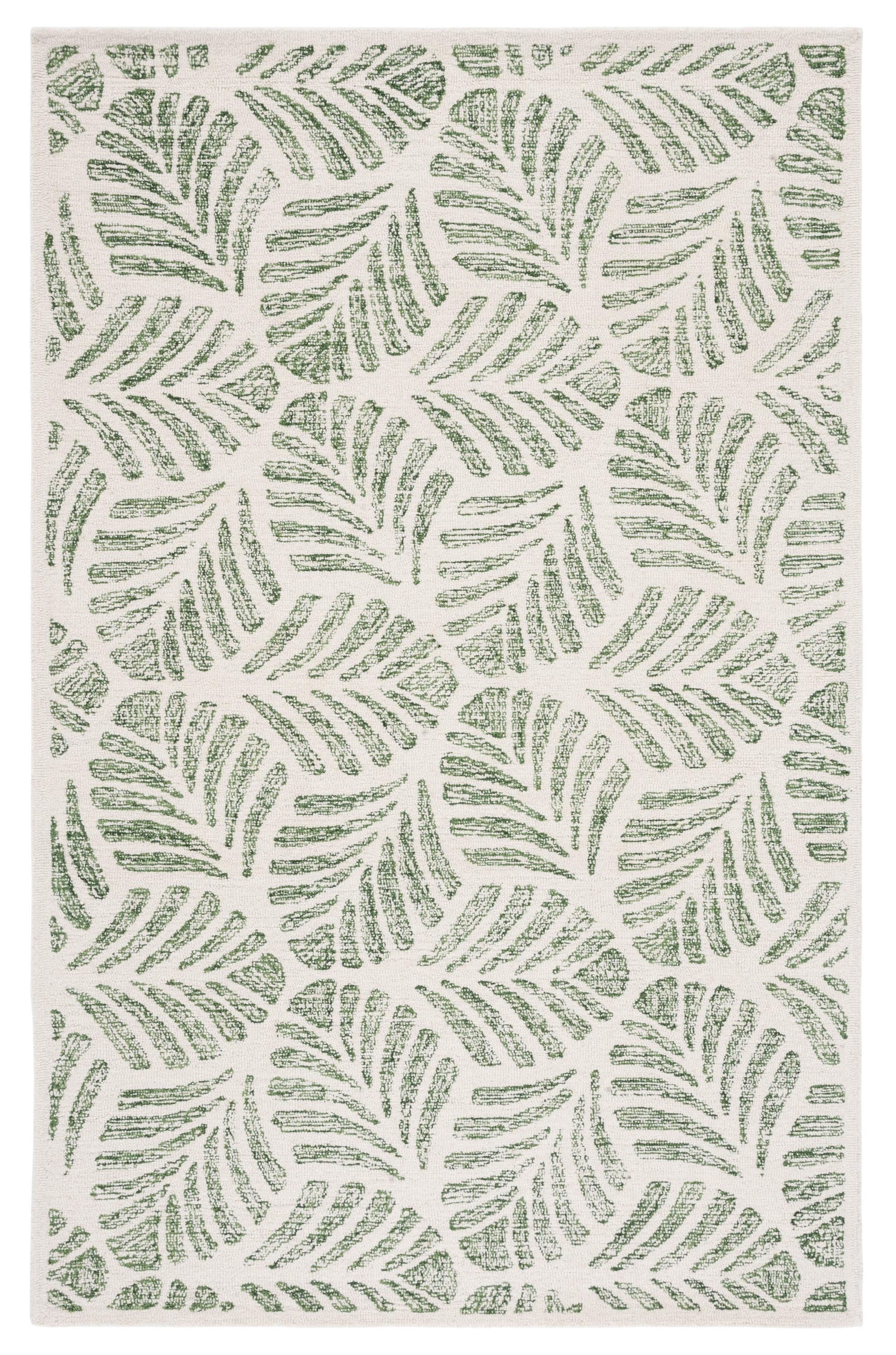 Martha Stewart Jardin - MSR3529 - Indoor Hand Tufted Area Rugs - Ivory/Green - 8'x10'