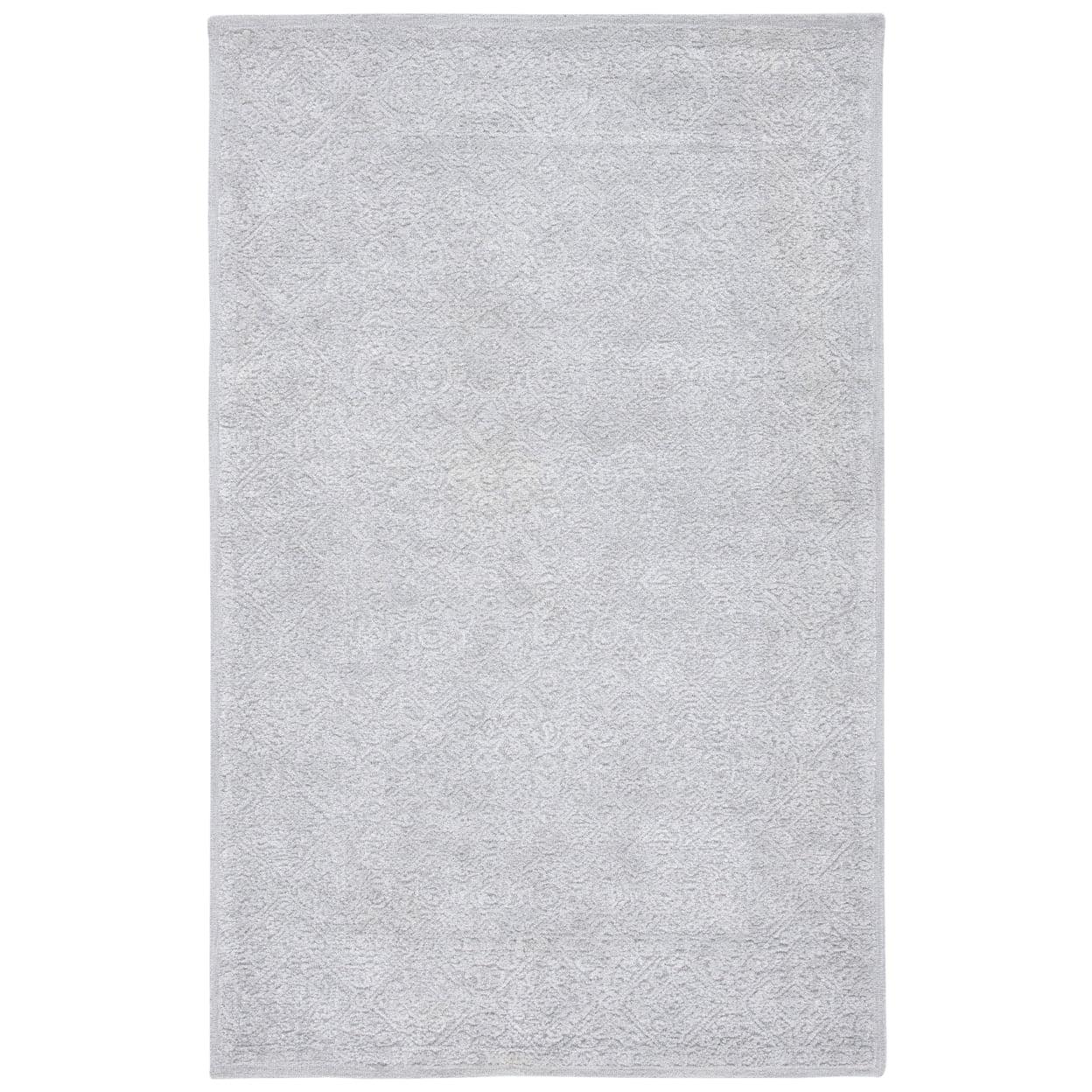 Handmade Artisan-Crafted Grey Wool & Silk 3' x 5' Area Rug