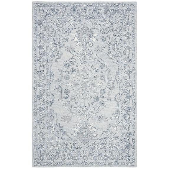 Martha Stewart Micro Loop - MSR3370 - Indoor Hand Woven Area Rugs - Light Blue/Ivory - 5'x8'