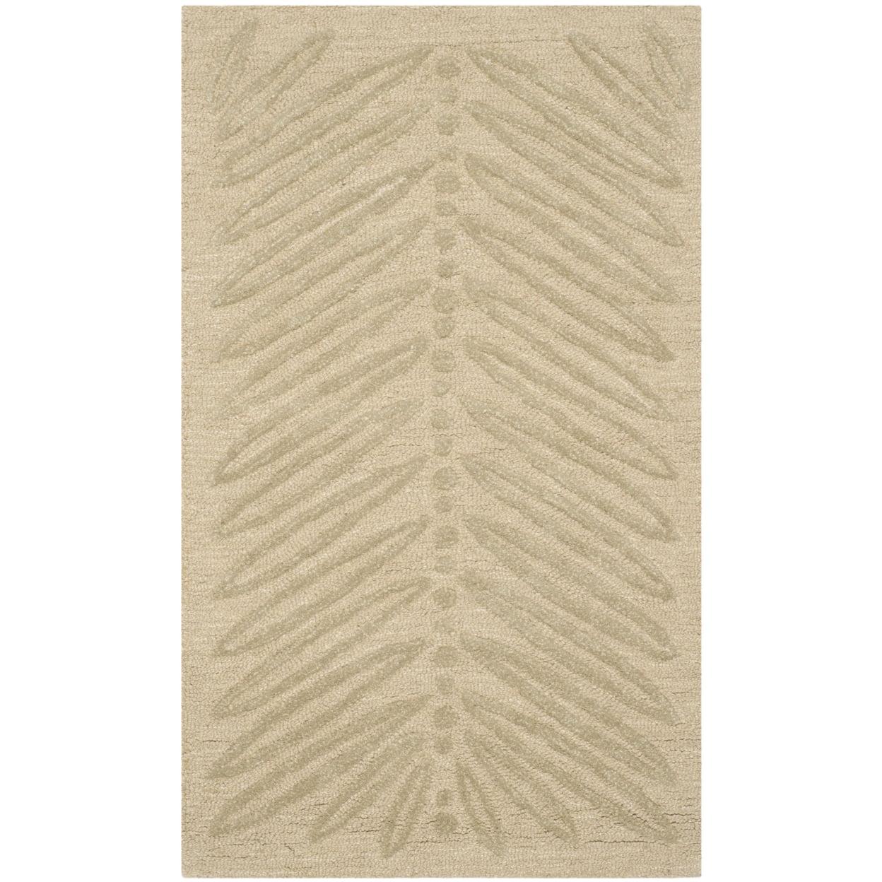 Hand-Tufted Oolong Tea Green Wool Rectangular Rug