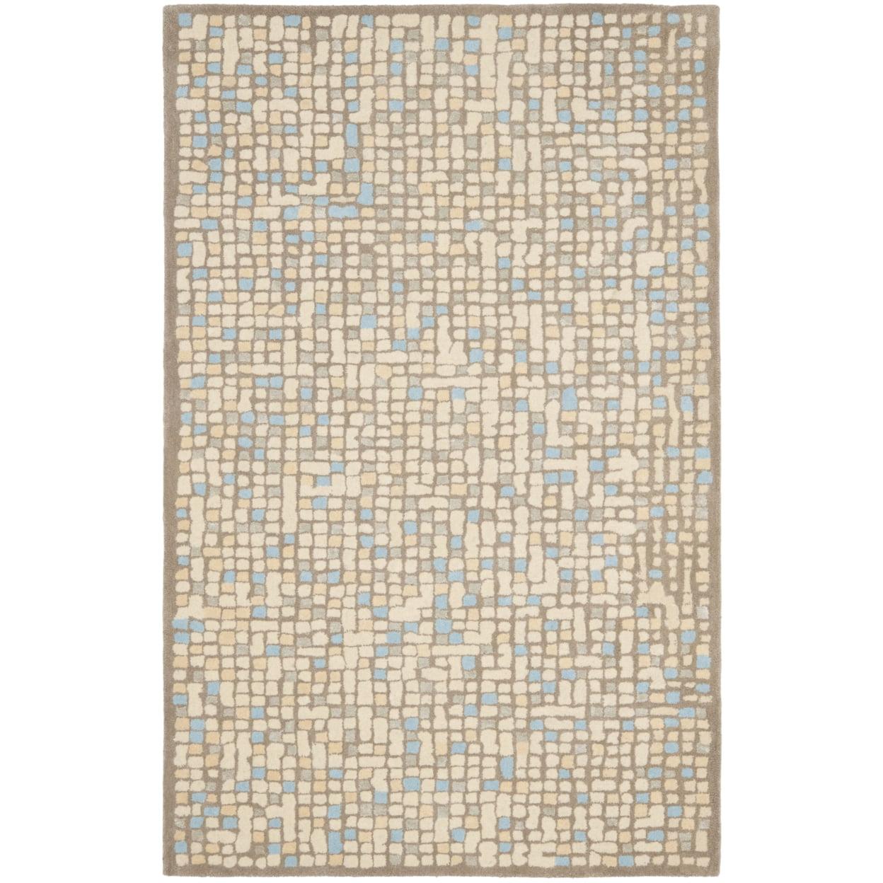 SAFAVIEH Martha Stewart Mosaic Dotted Area Rug, Hickory/Beige, 5' x 8'