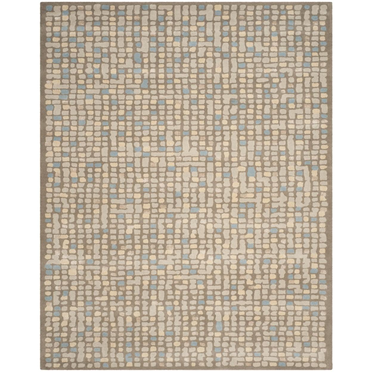 SAFAVIEH Martha Stewart Mosaic Dotted Area Rug, Hickory/Beige, 8' x 10'