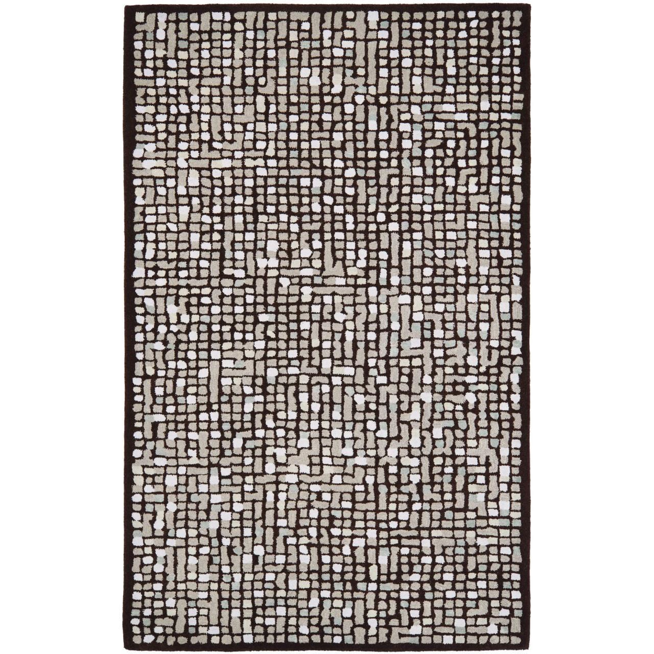 Wampum Purple Hand-Tufted Wool and Viscose Round Rug