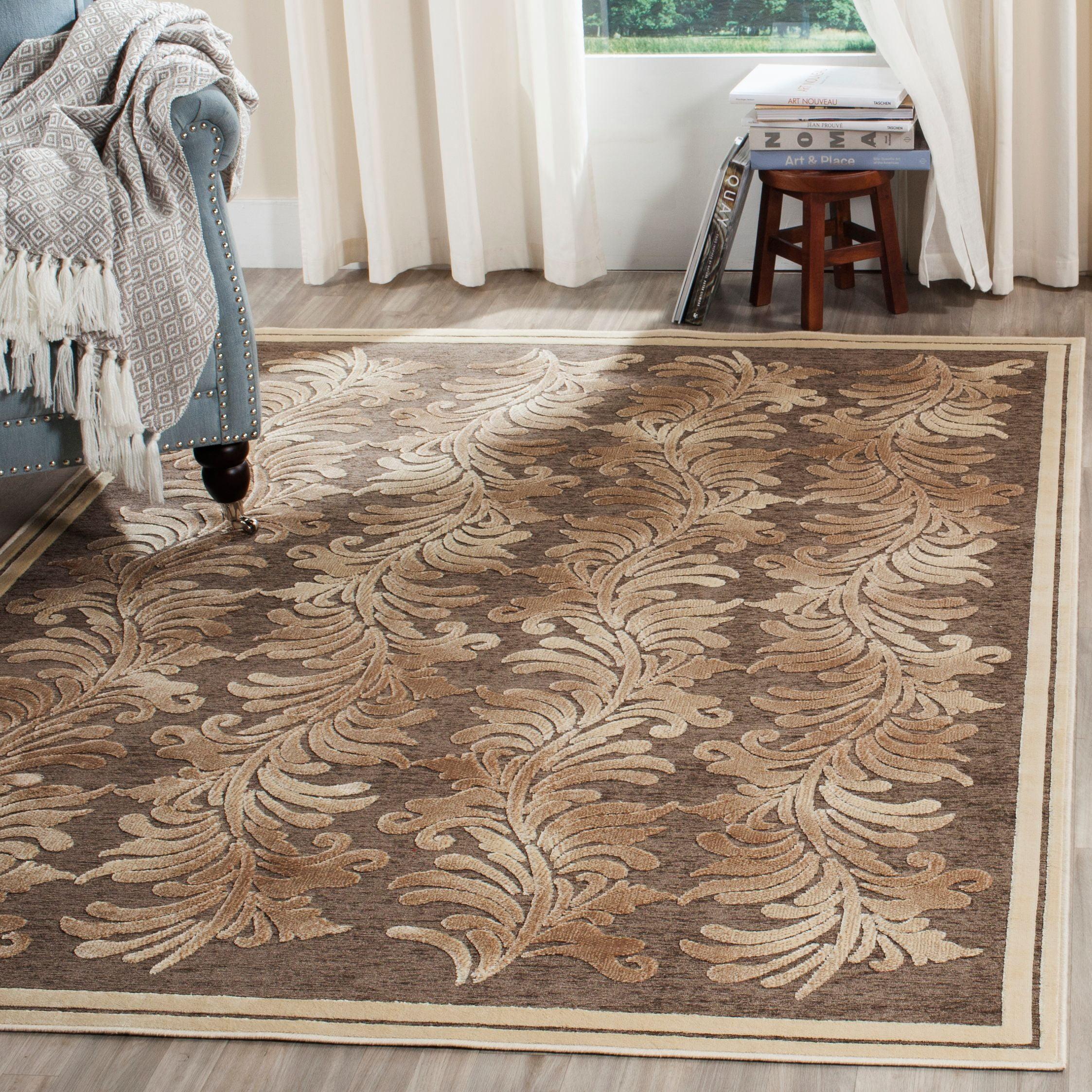 Plume Viscose Floral Rug