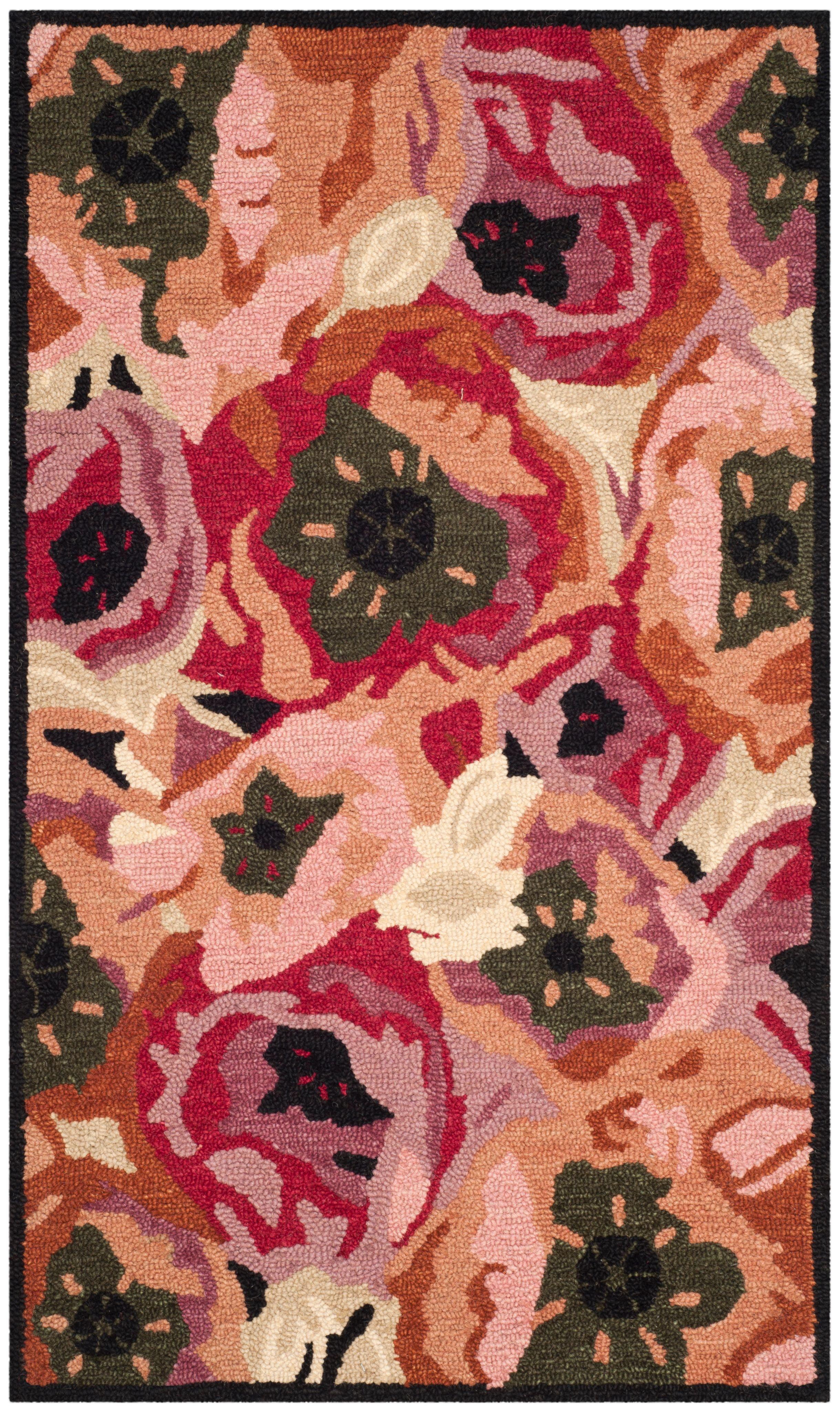 SAFAVIEH Martha Stewart Poppy Floral Wool Area Rug, Red, 3' x 5'