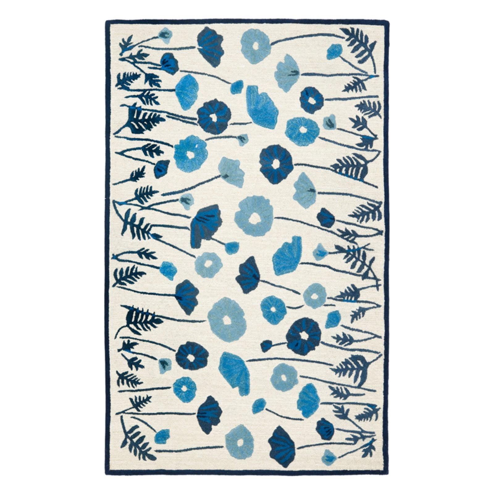 Martha Stewart Poppy Glossary - MSR3627 - Indoor Hand Tufted Area Rugs - Azurite Blue - 4'x6'