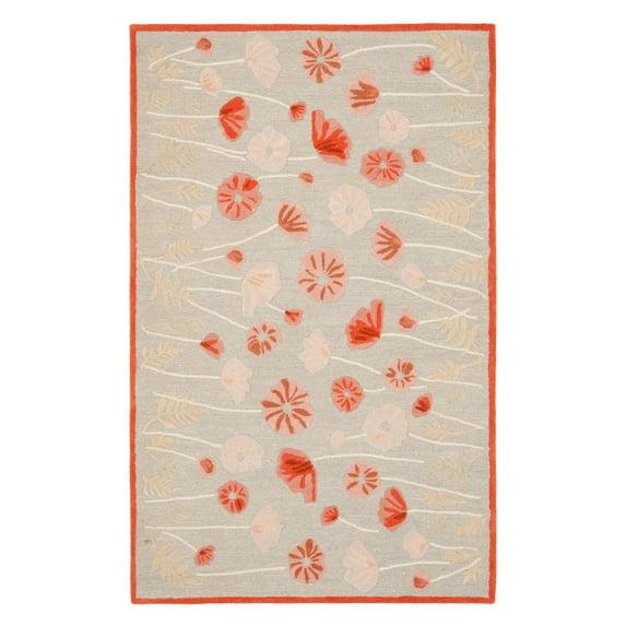 SAFAVIEH Martha Stewart Poppy Glossary Floral Area Rug, Cayenne Red, 2'6" x 4'3"