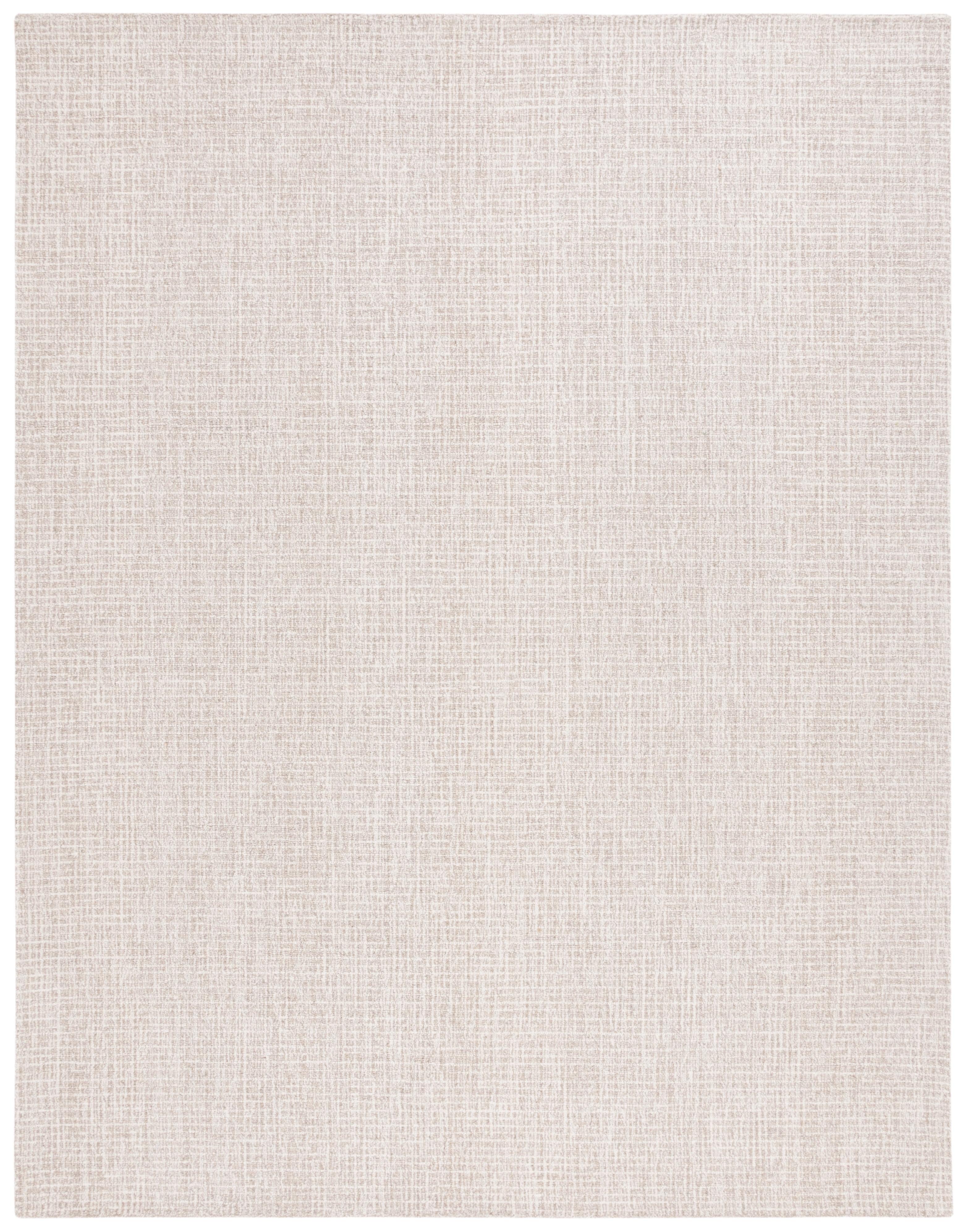 Ivory and Grey Hand-Tufted Wool and Synthetic Area Rug, 5' x 8'