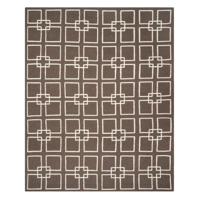 Dance Martha Stewart Flat Weave Wool/Silk/Cotton Geometric Rug in Soilbrown