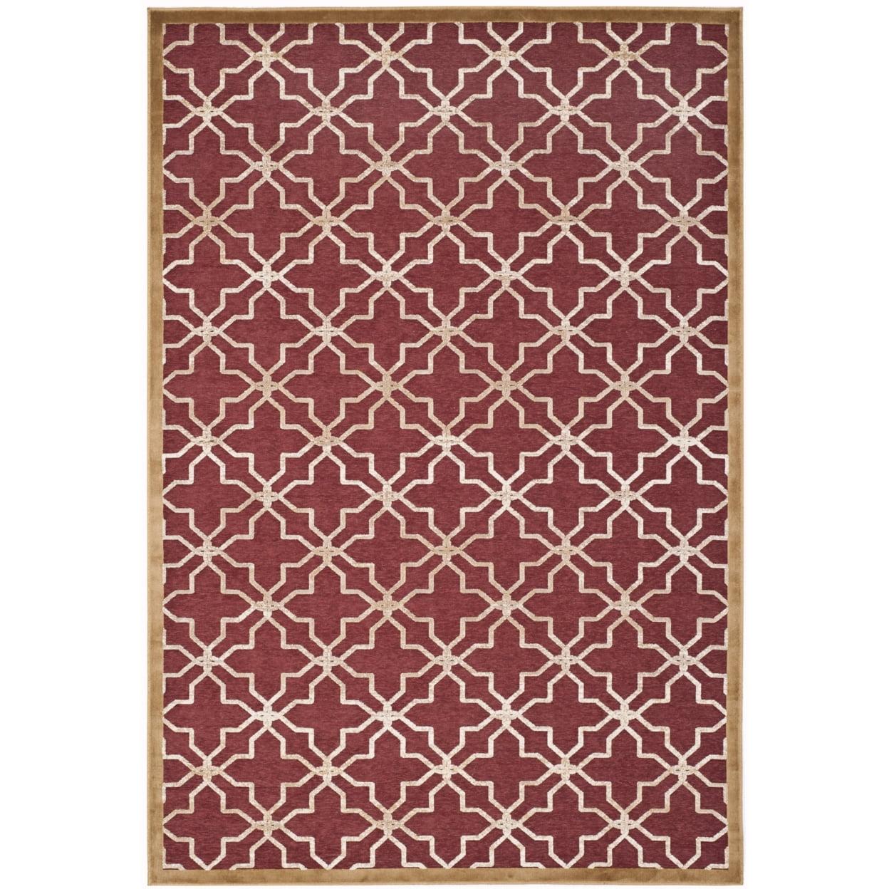 SAFAVIEH Martha Stewart Star Gradient Geometric Area Rug, Red/Ivory, 4' x 5'7"