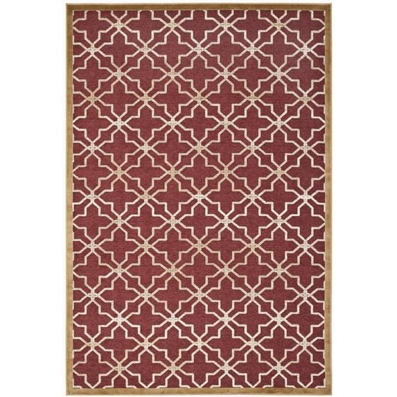 SAFAVIEH Martha Stewart Star Gradient Geometric Area Rug, Red/Ivory, 4' x 5'7"