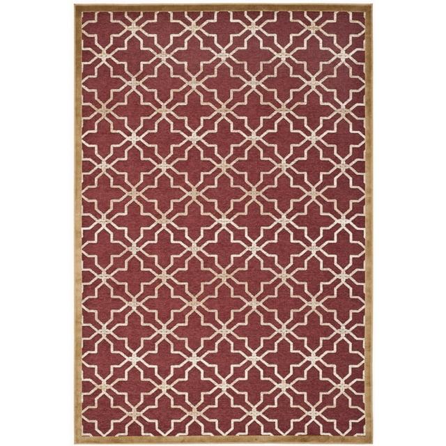 SAFAVIEH Martha Stewart Star Gradient Geometric Area Rug, Red/Ivory, 4' x 5'7"