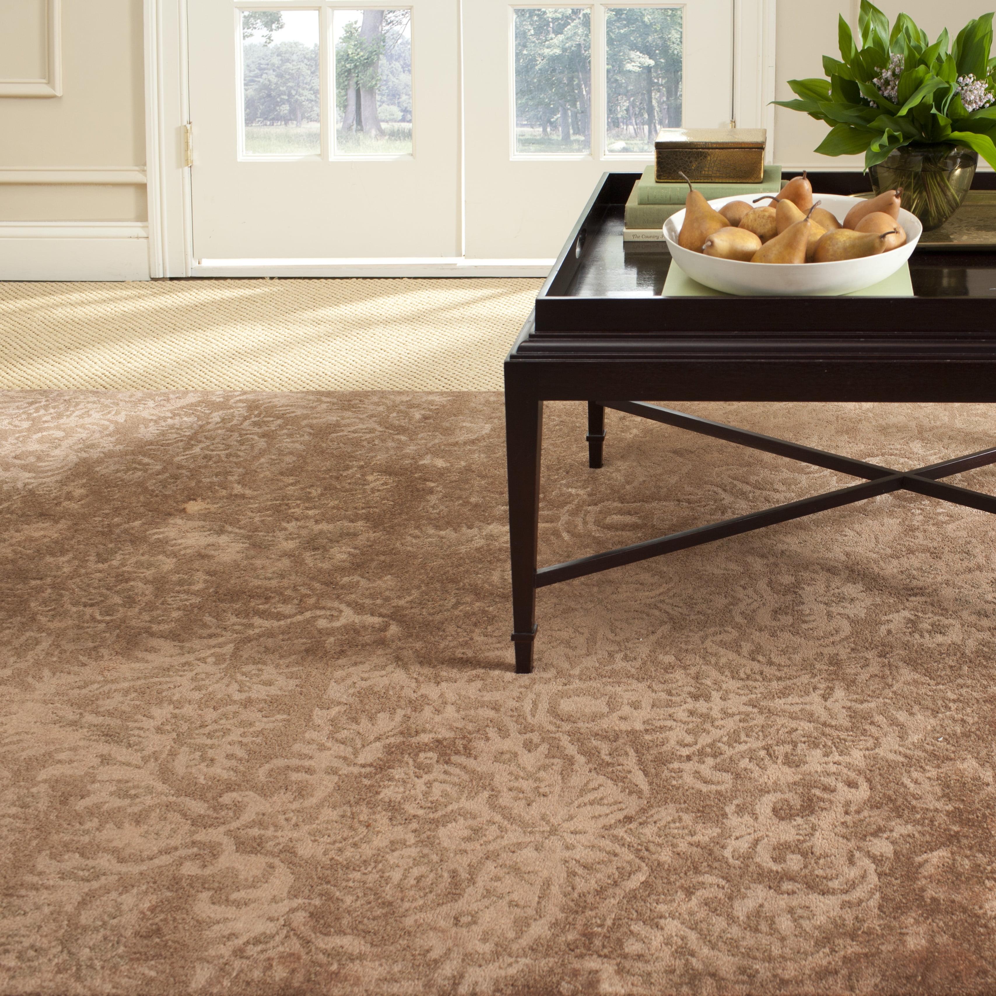 Martha Stewart Hand Tufted Viscos/Wool Damask Rug in Mahogany