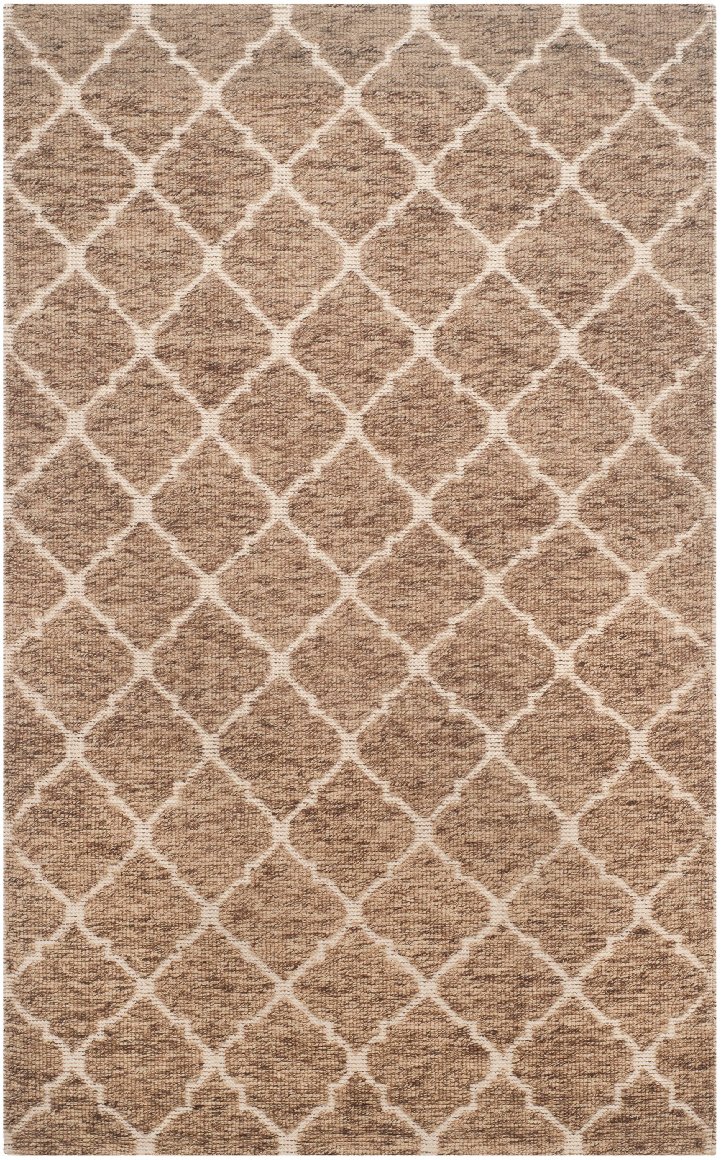 Ivory Geometric Handmade Wool 4' x 6' Tufted Area Rug