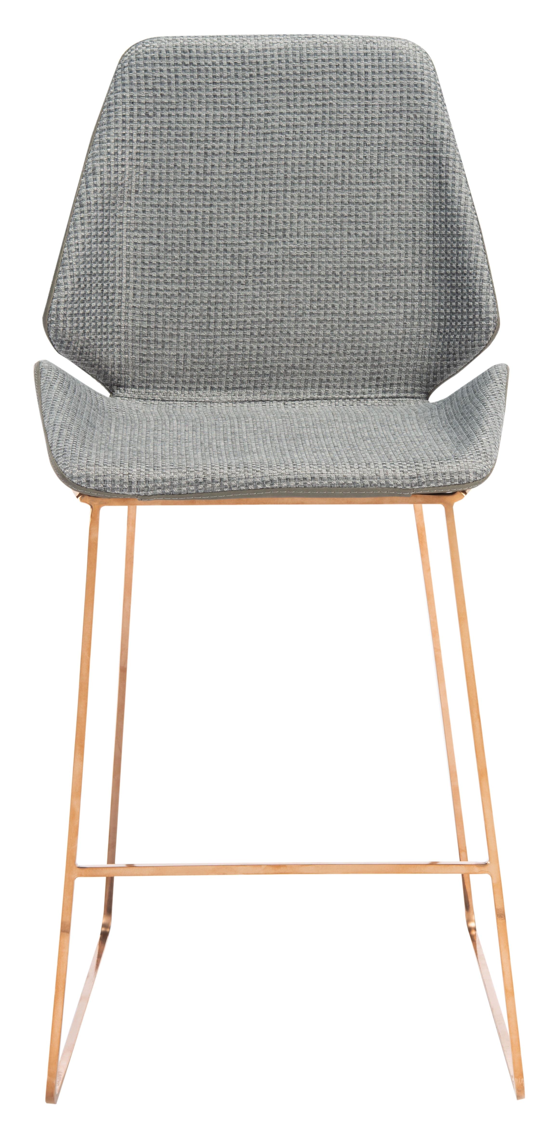 Masami Grey and Gold Saddle Style Counter Stool