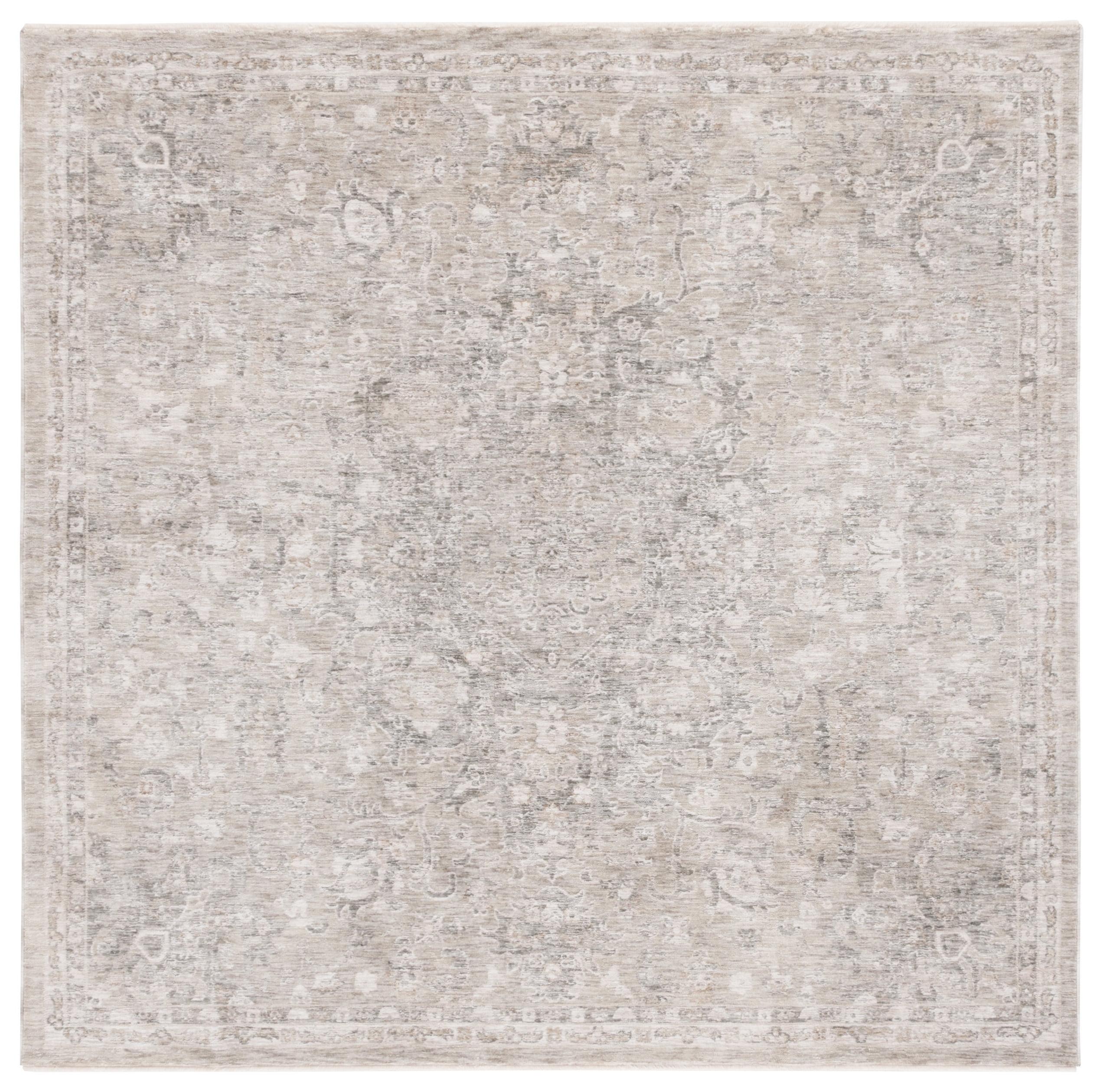 Mason 75'' Square Gray Synthetic Easy Care Area Rug