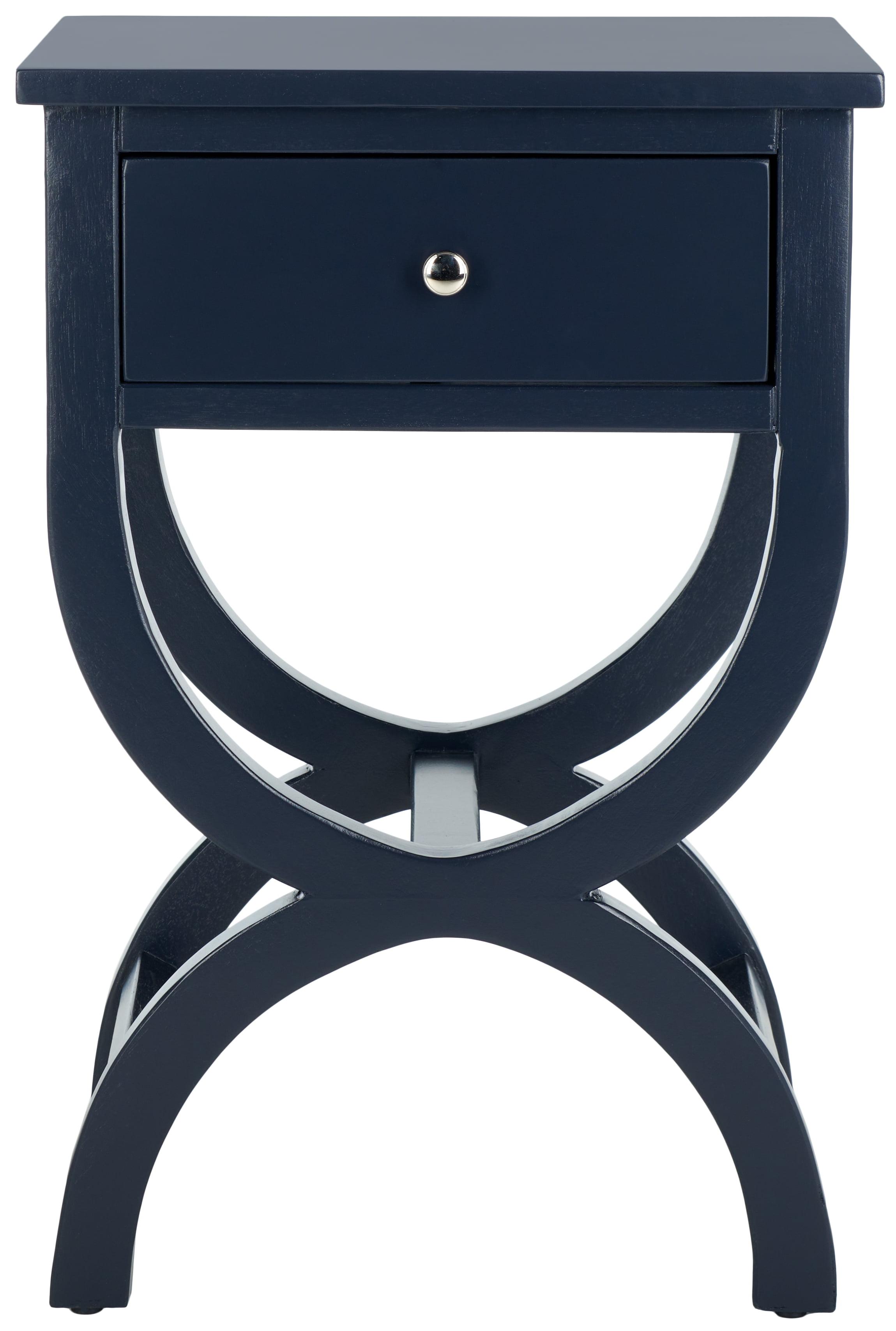 Maxine Accent Table With Storage Drawer - AMH6608G - Navy - Safavieh Couture