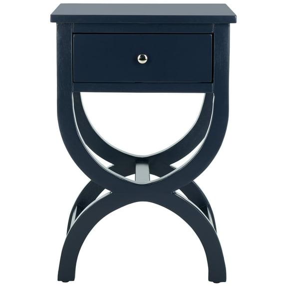 Maxine Accent Table With Storage Drawer - AMH6608G - Navy - Safavieh Couture
