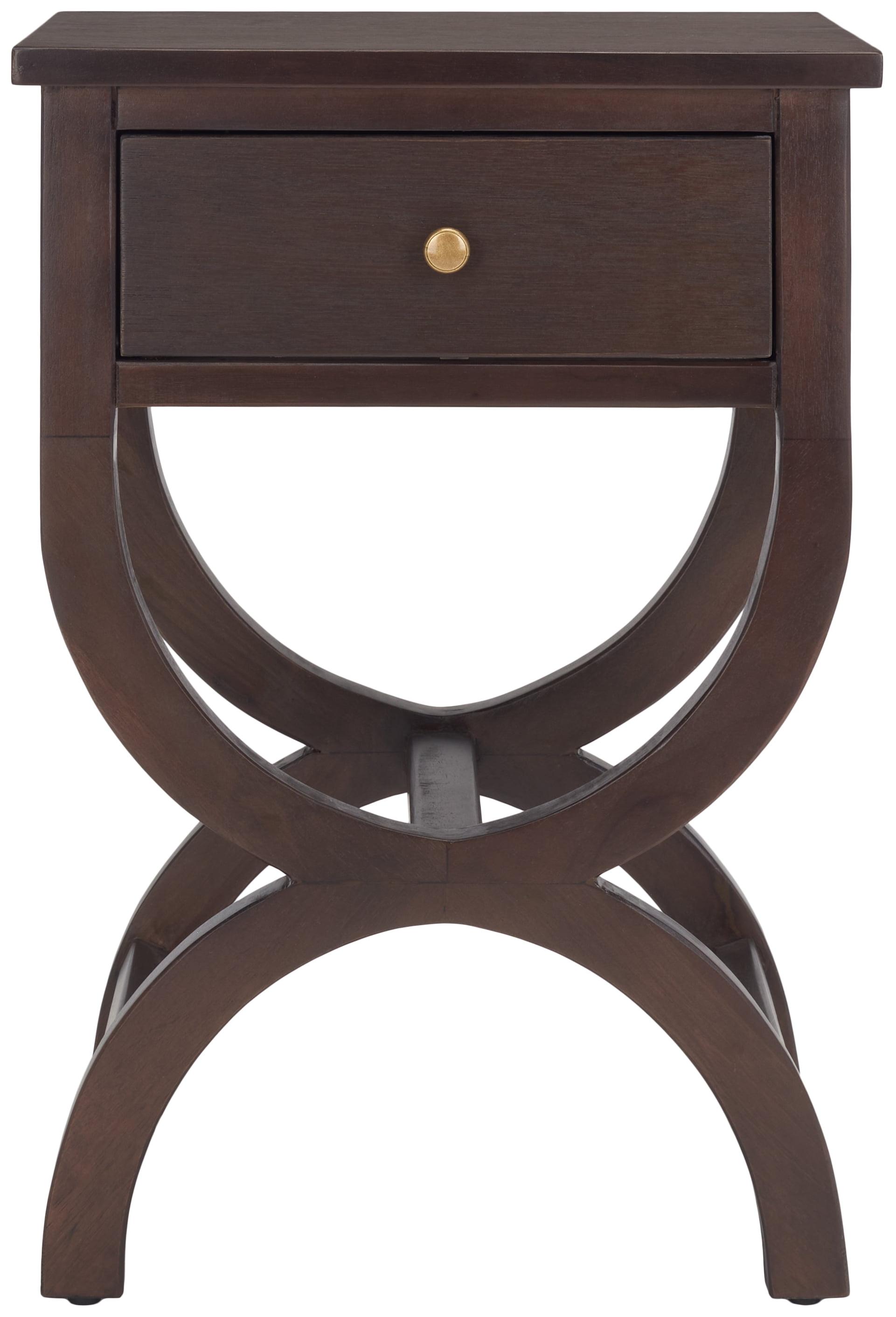 Maxine Accent Table W/ Storage Drawer - Walnut - Safavieh