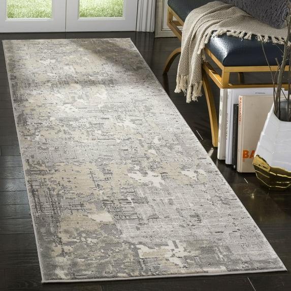 Meadow 100 MDW178 Power Loomed Indoor Runner Rug - Grey - 2'7"x8' - Safavieh
