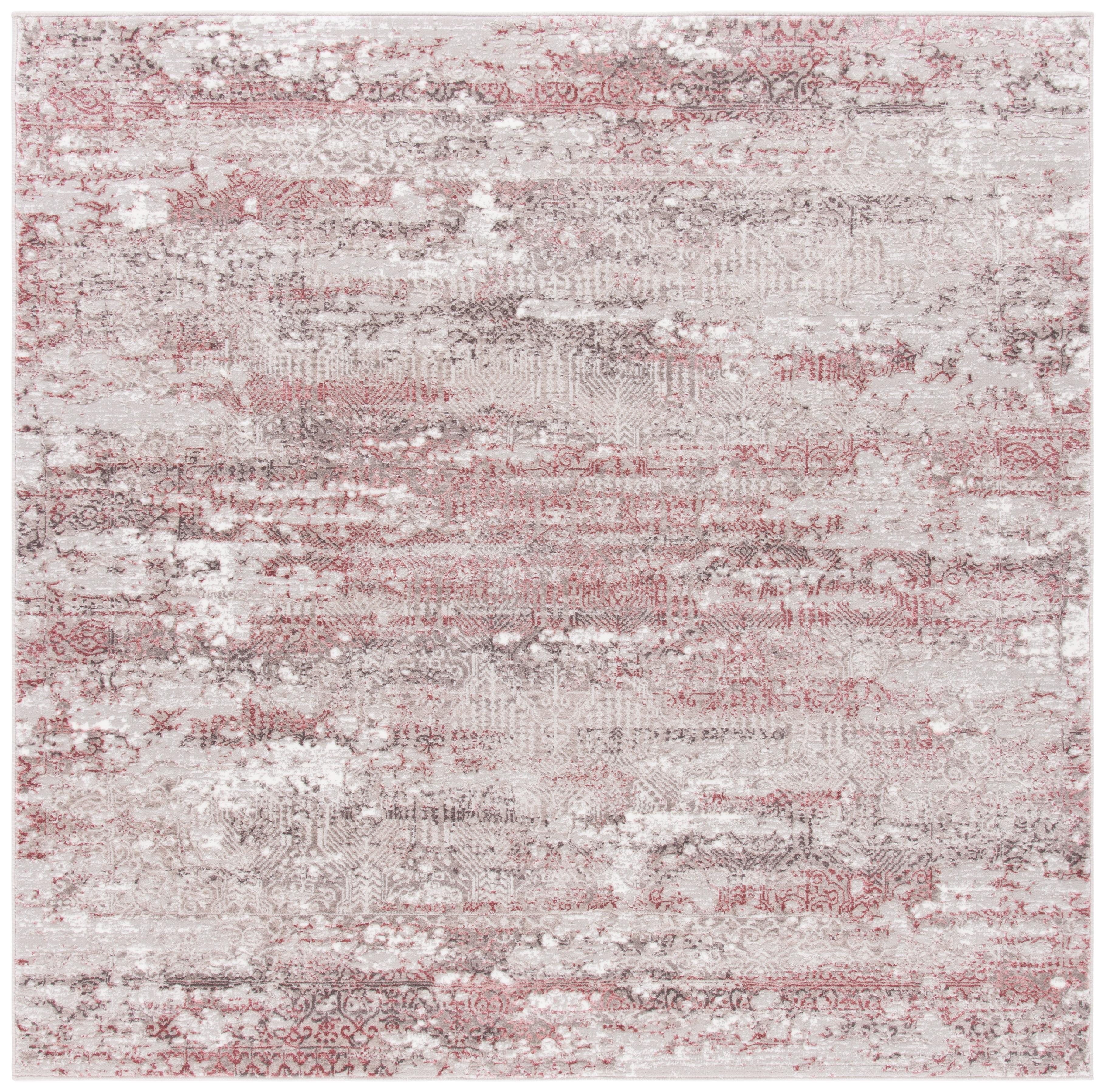 Meadow 500 MDW585 Power Loomed Indoor Area Rug - Beige/Pink - 5'x5' - Safavieh