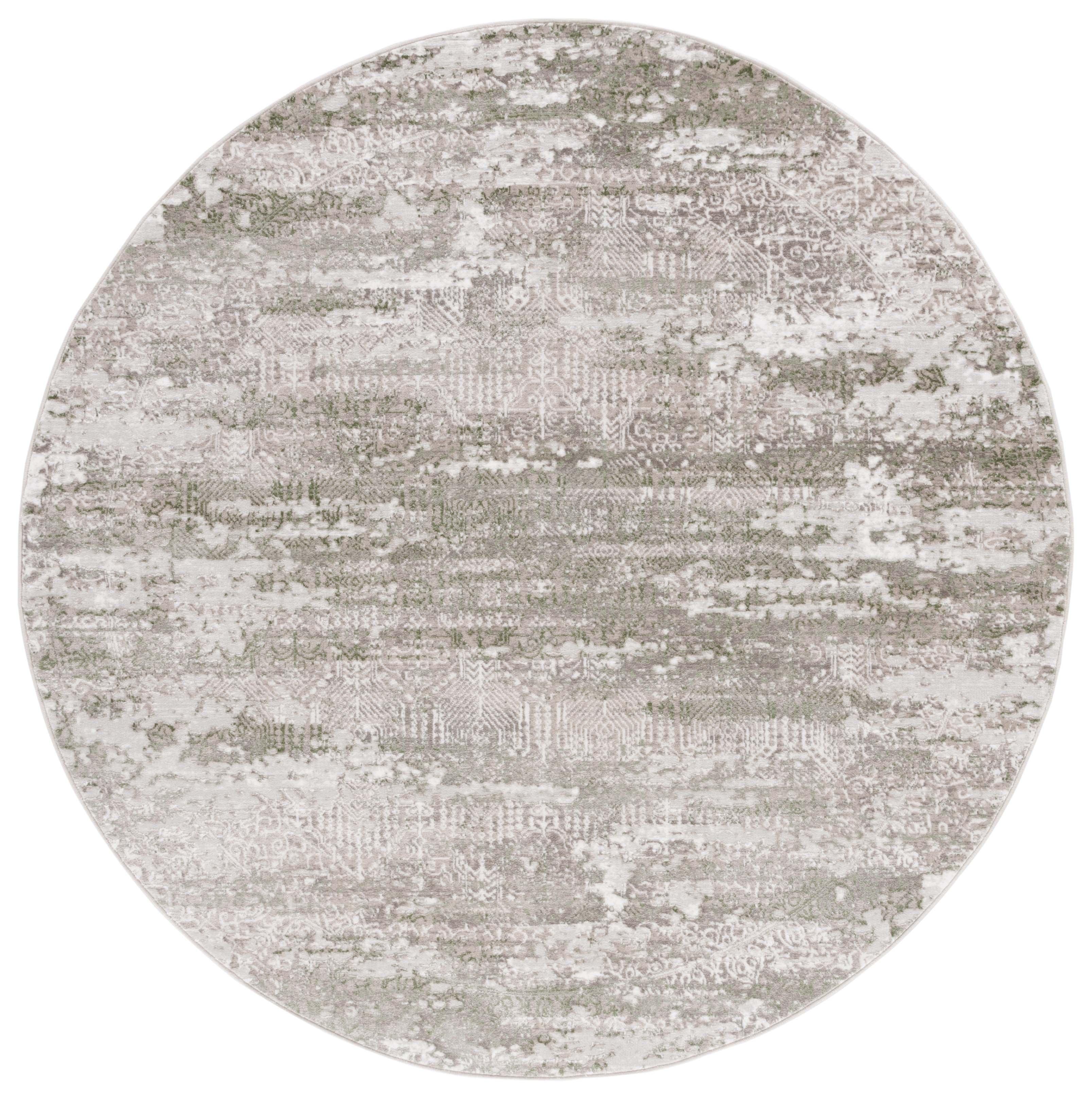 SAFAVIEH Meadow Beulah Abstract Area Rug, Beige/Sage, 6'7" x 6'7" Round