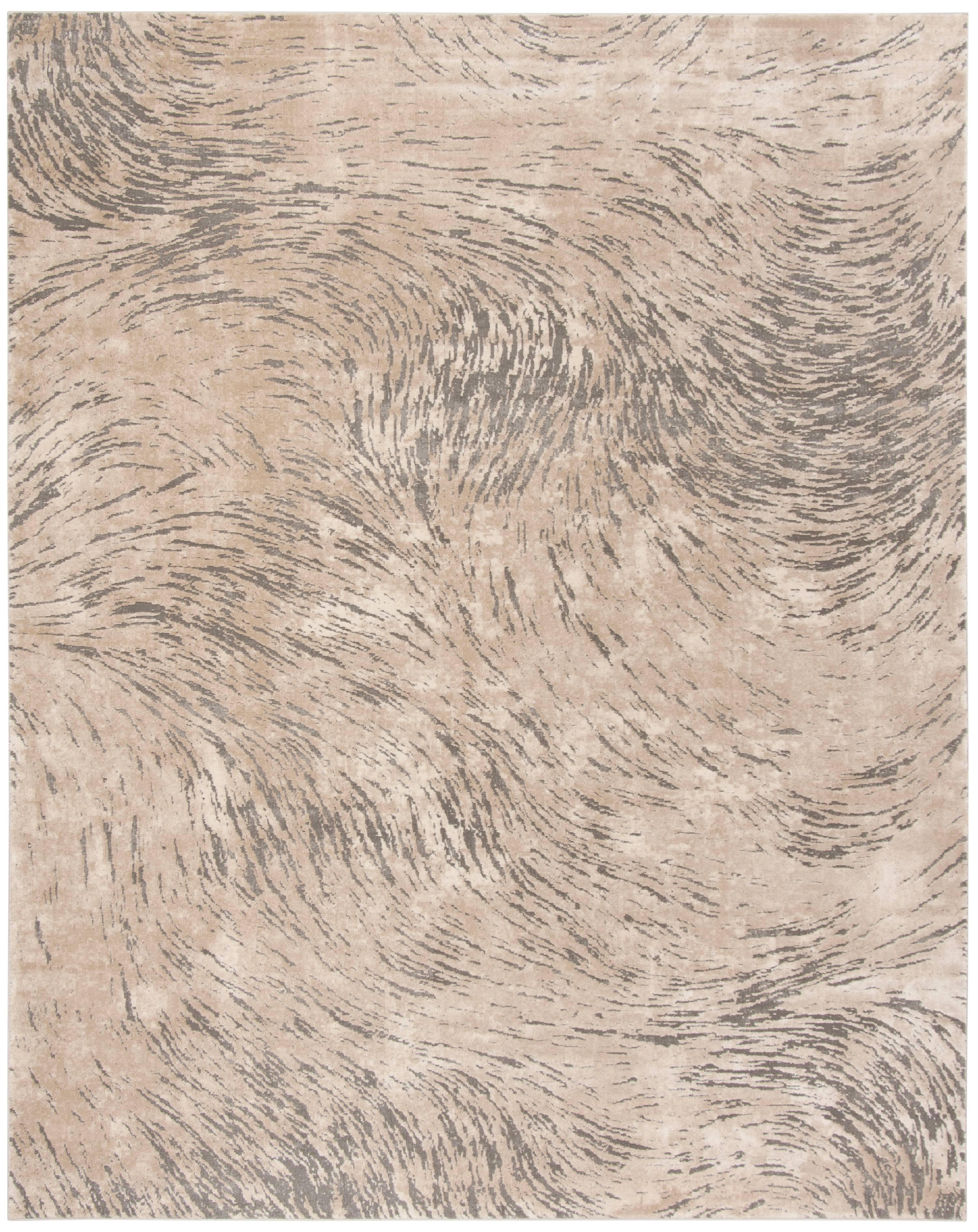 Elysian Ivory & Grey Abstract 9' x 12' Hand-Knotted Rug