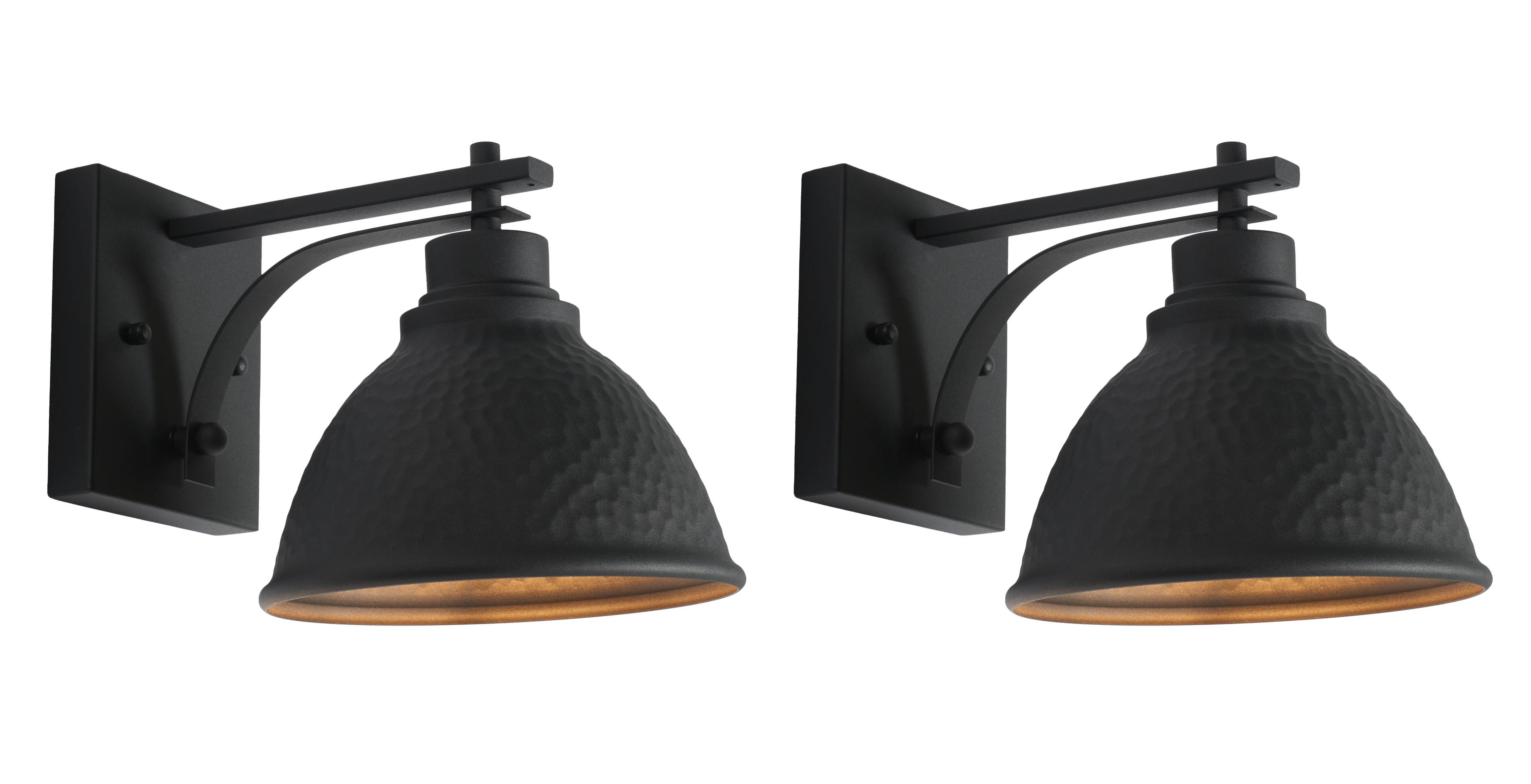 Melila Outdoor Wall Sconce Lights (Set of 2) - Black - Safavieh.