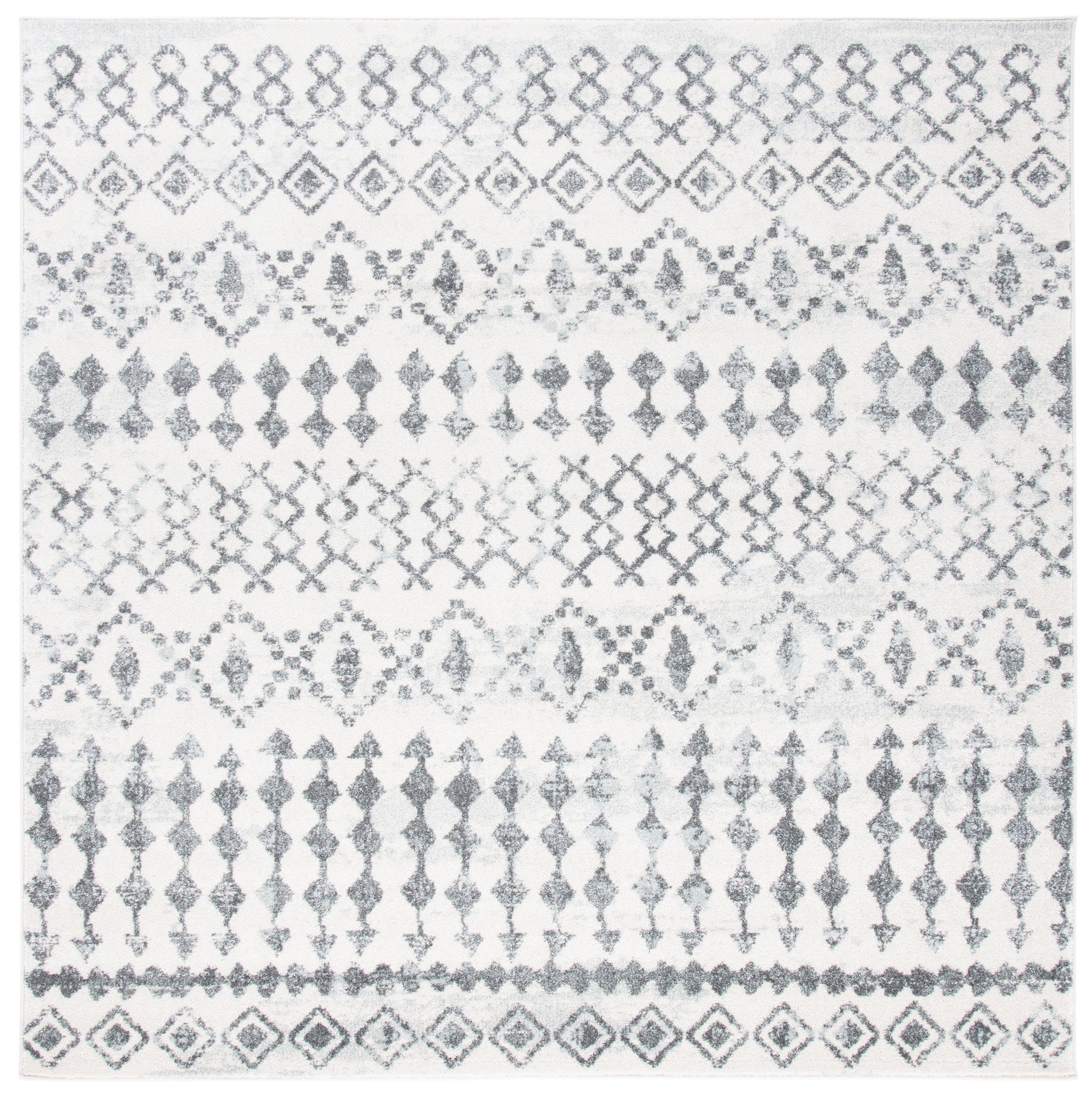 Mercer MRE420 Power Loomed Area Rug - Ivory/Grey - 6'7"x6'7" - Safavieh.