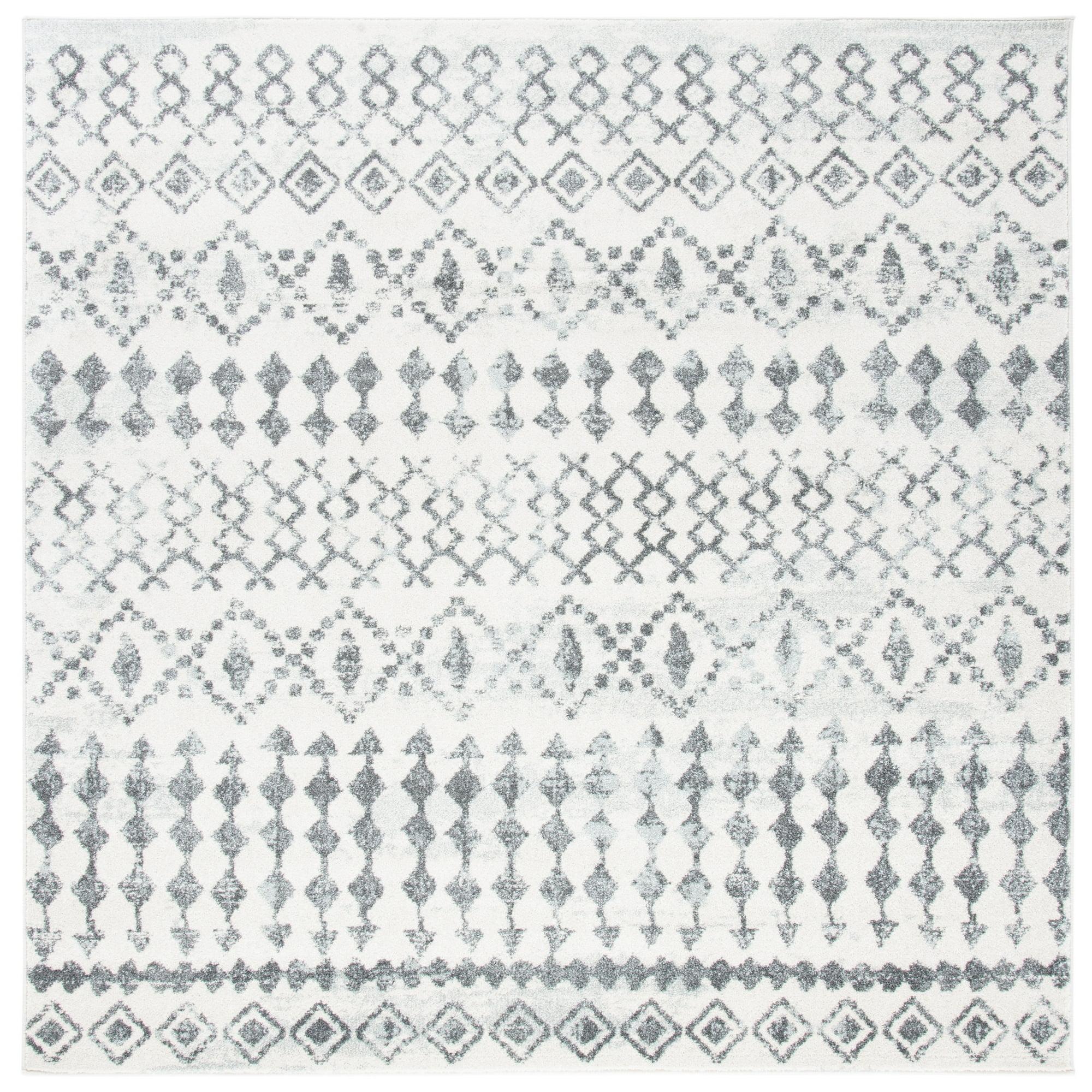 Mercer MRE420 Power Loomed Area Rug - Ivory/Grey - 6'7"x6'7" - Safavieh.