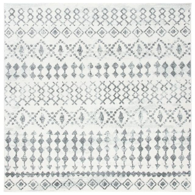 Mercer MRE420 Power Loomed Area Rug - Ivory/Grey - 6'7"x6'7" - Safavieh.