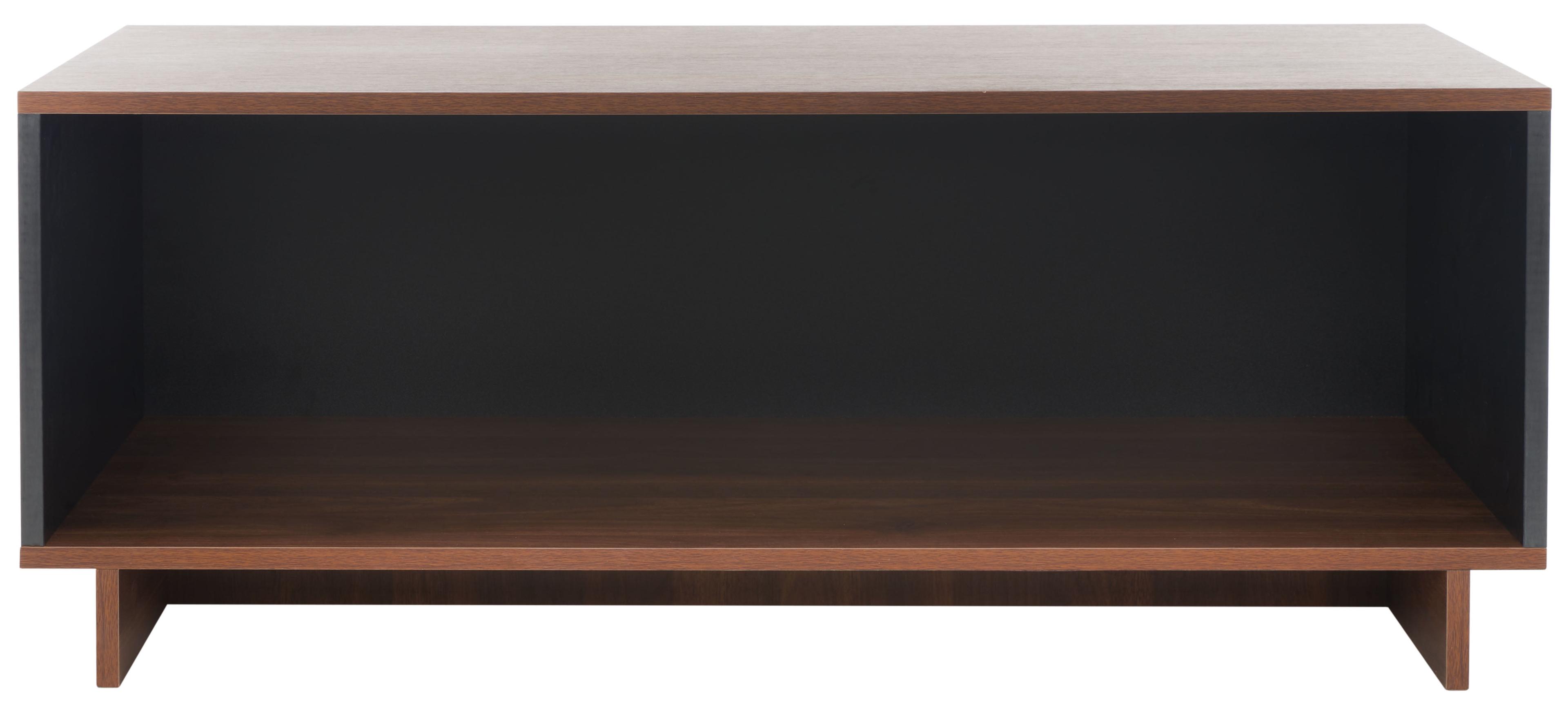 Merrick Media Stand - Walnut/Black - Safavieh