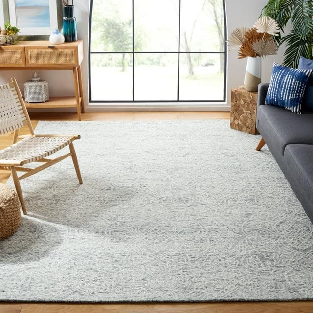 SAFAVIEH Metro Aditi Medallion Area Rug, Dark Grey/Ivory, 10' x 14'